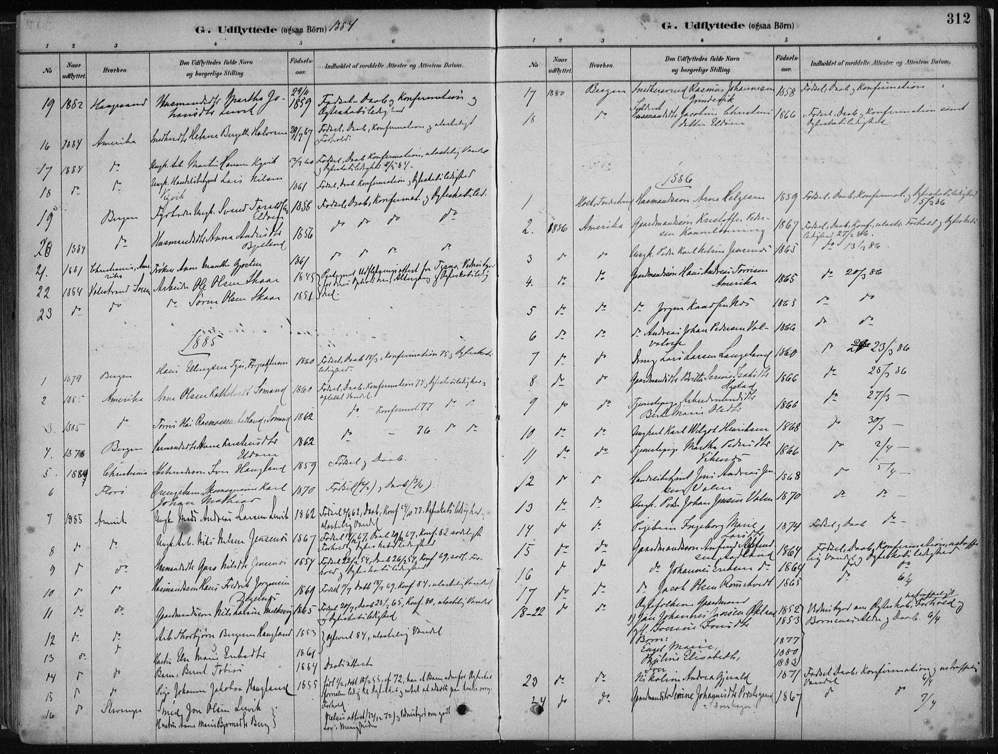 Stord sokneprestembete, SAB/A-78201/H/Haa: Parish register (official) no. B 2, 1878-1913, p. 312