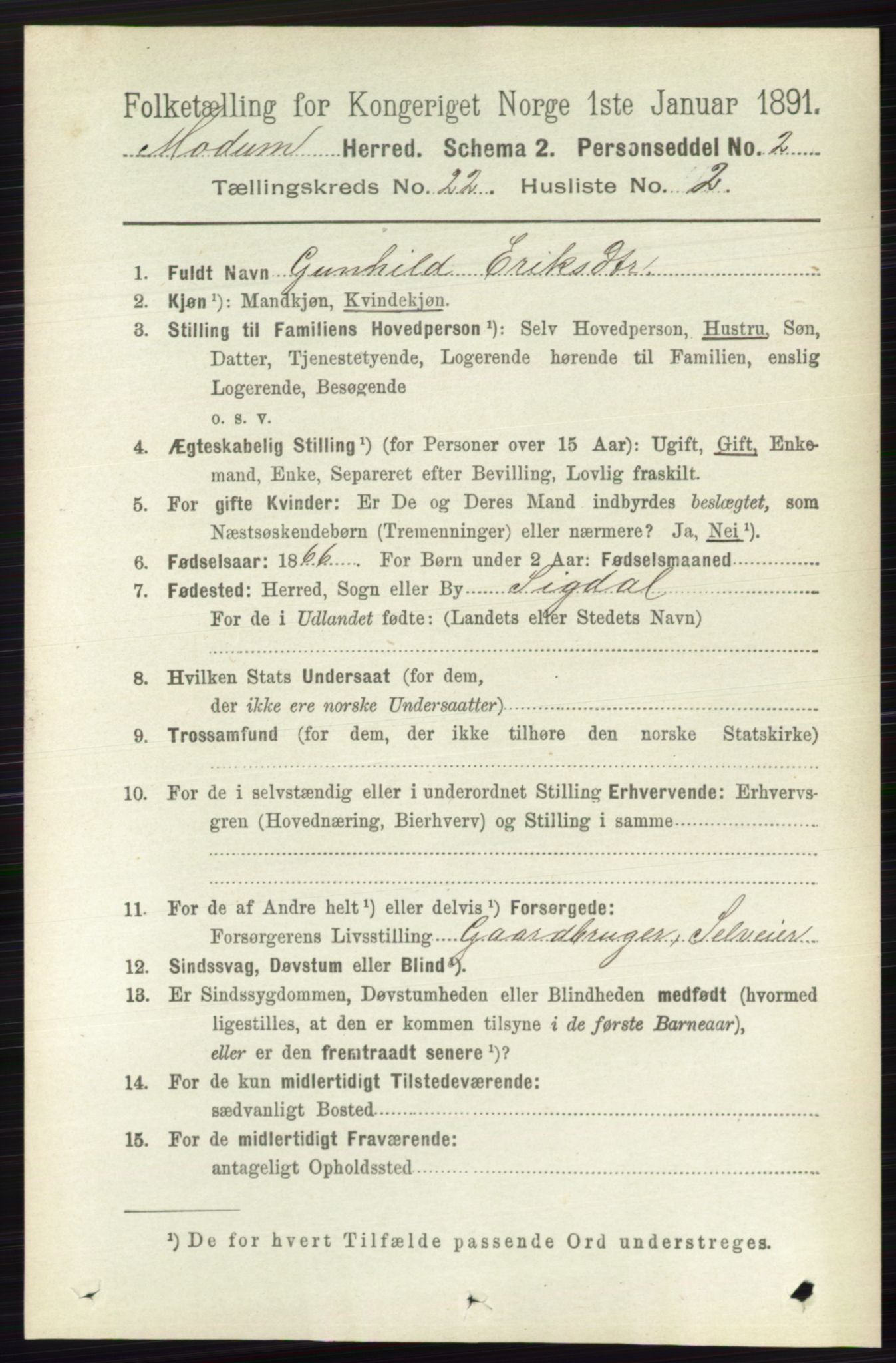 RA, 1891 census for 0623 Modum, 1891, p. 8403