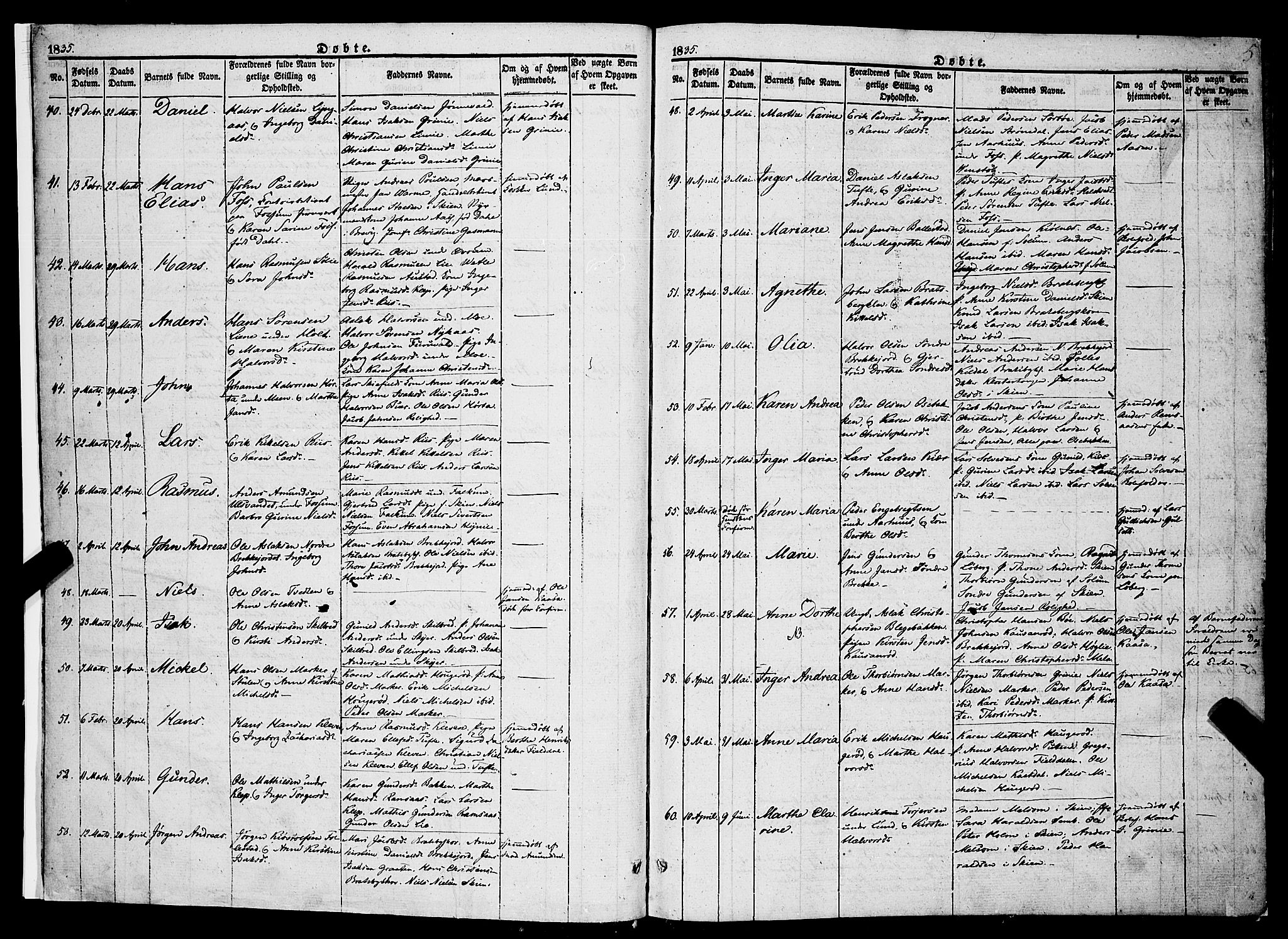 Gjerpen kirkebøker, AV/SAKO-A-265/F/Fa/L0007a: Parish register (official) no. I 7A, 1834-1857, p. 5