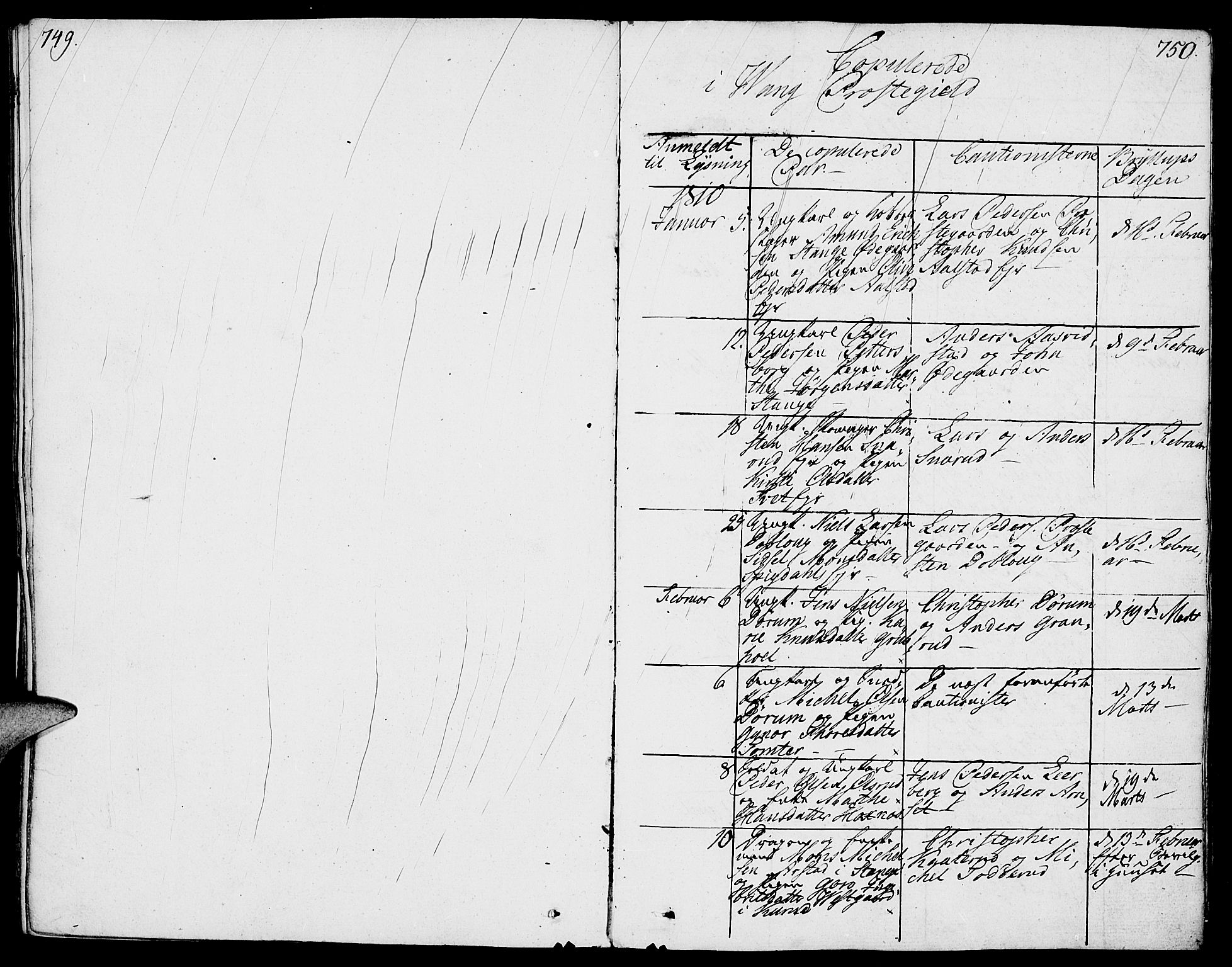 Vang prestekontor, Hedmark, SAH/PREST-008/H/Ha/Haa/L0006: Parish register (official) no. 6 /1, 1809-1827, p. 749-750