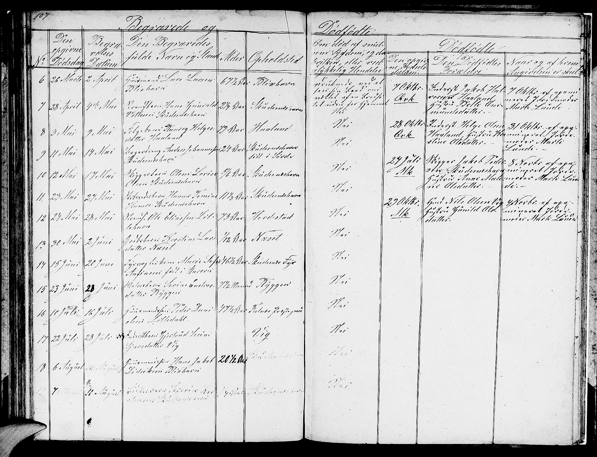 Skudenes sokneprestkontor, AV/SAST-A -101849/H/Ha/Hab/L0001: Parish register (copy) no. B 1, 1848-1864, p. 107