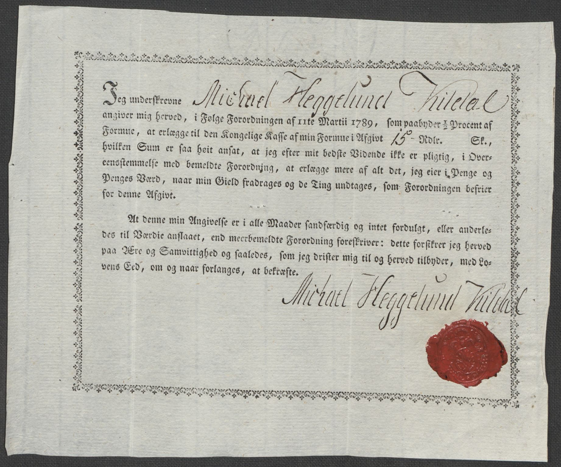 Rentekammeret inntil 1814, Reviderte regnskaper, Mindre regnskaper, AV/RA-EA-4068/Rf/Rfe/L0042:  Senja og Troms fogderi, 1789, p. 392