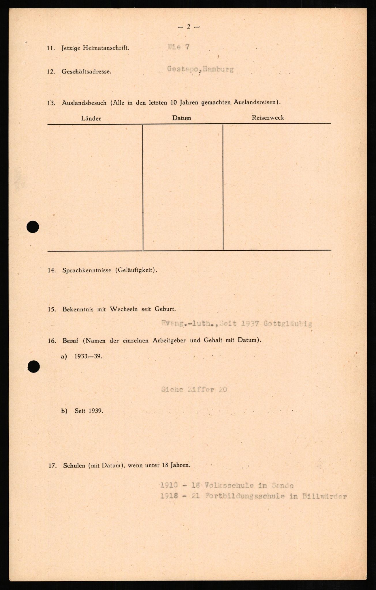 Forsvaret, Forsvarets overkommando II, AV/RA-RAFA-3915/D/Db/L0008: CI Questionaires. Tyske okkupasjonsstyrker i Norge. Tyskere., 1945-1946, p. 377