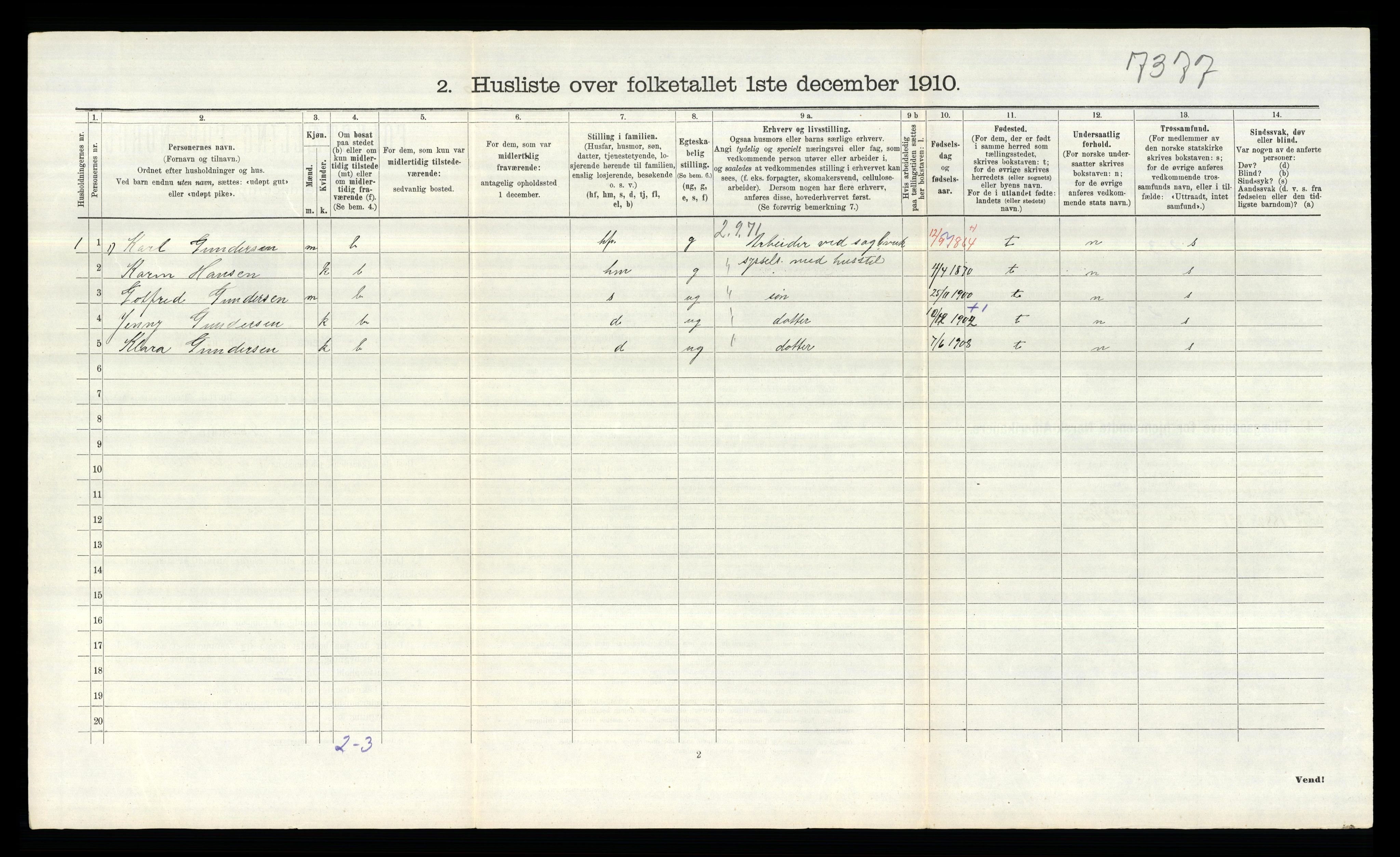 RA, 1910 census for Tune, 1910, p. 2265