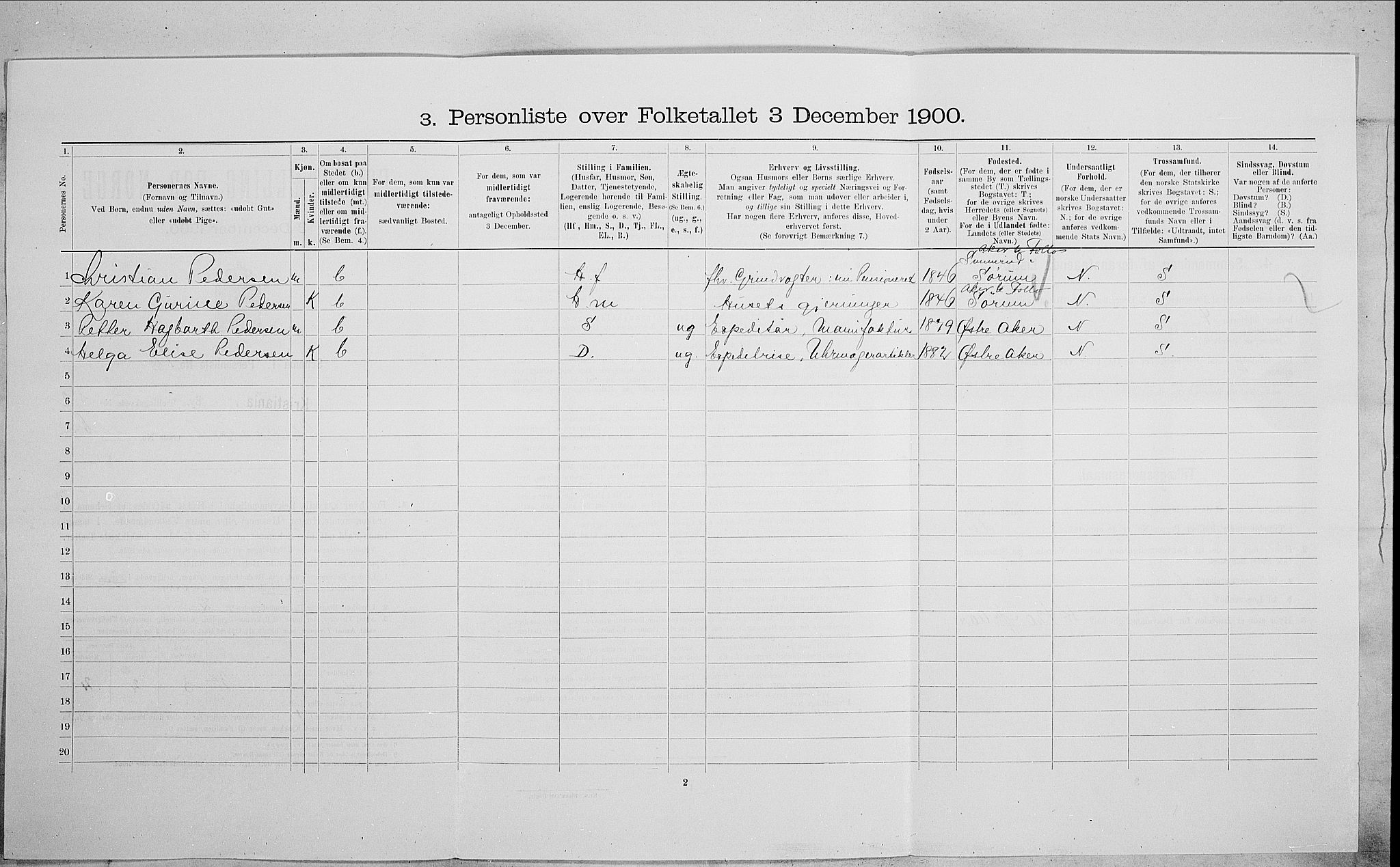 SAO, 1900 census for Kristiania, 1900, p. 67280