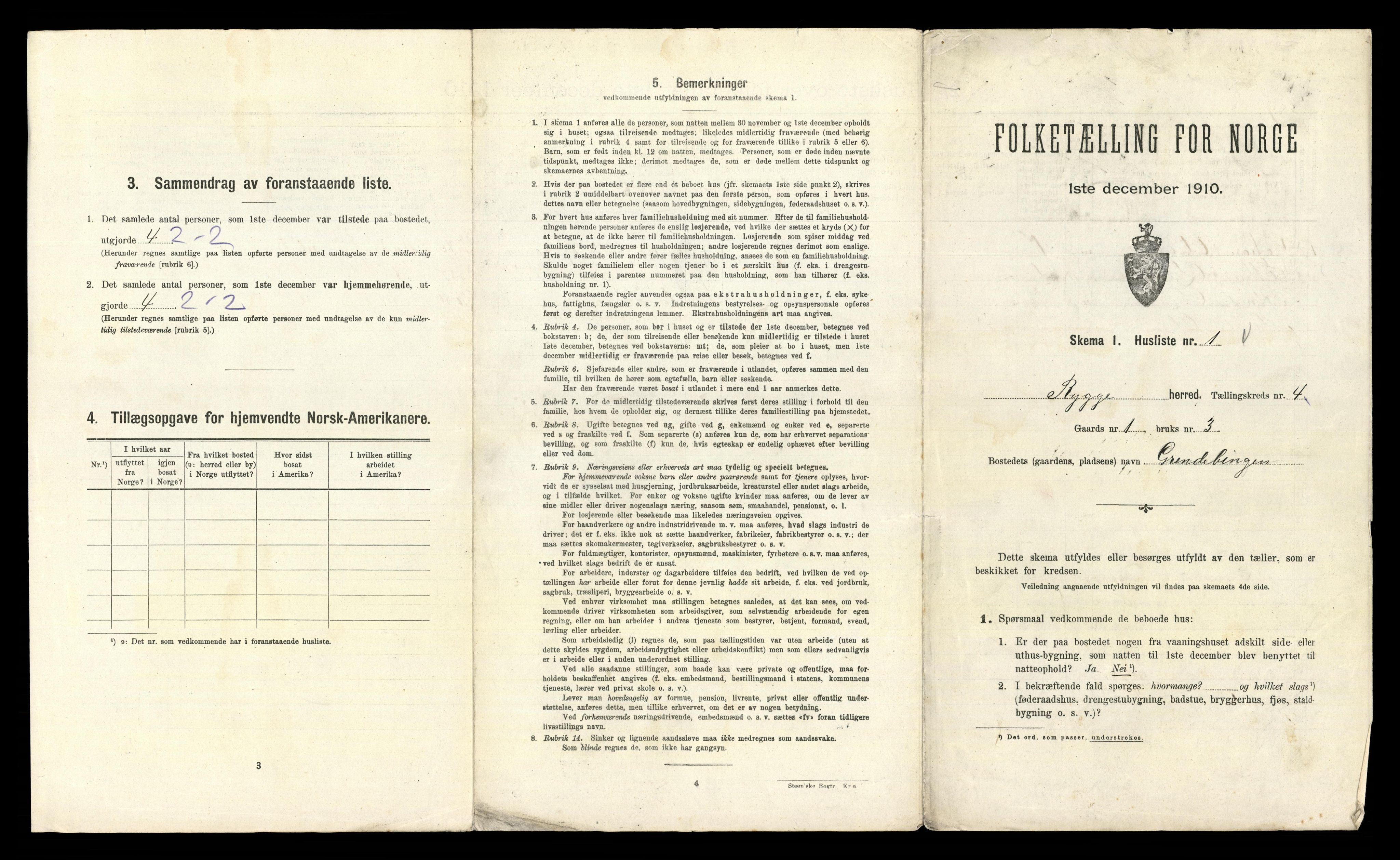 RA, 1910 census for Rygge, 1910, p. 606