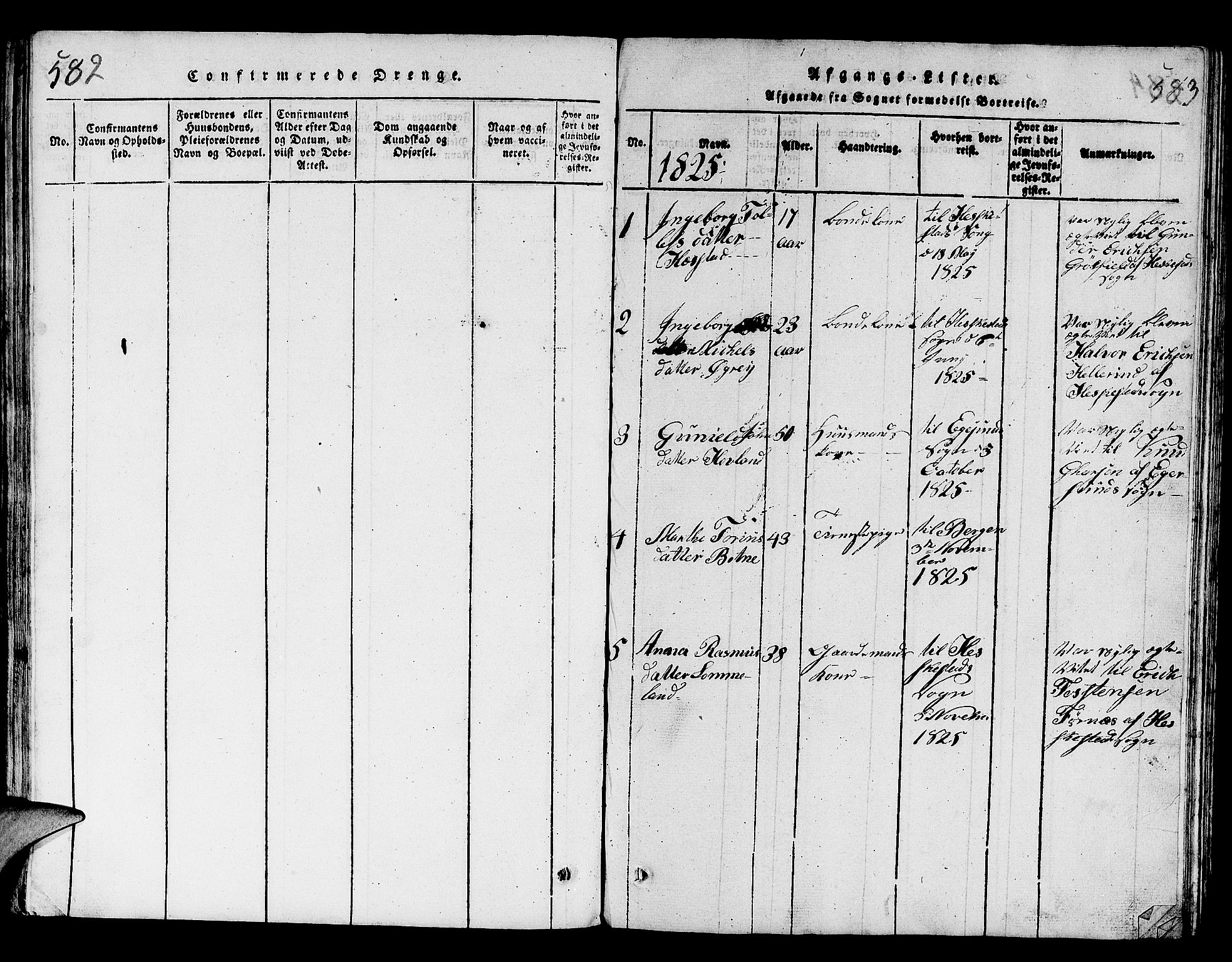 Helleland sokneprestkontor, SAST/A-101810: Parish register (copy) no. B 1, 1815-1841, p. 582-583