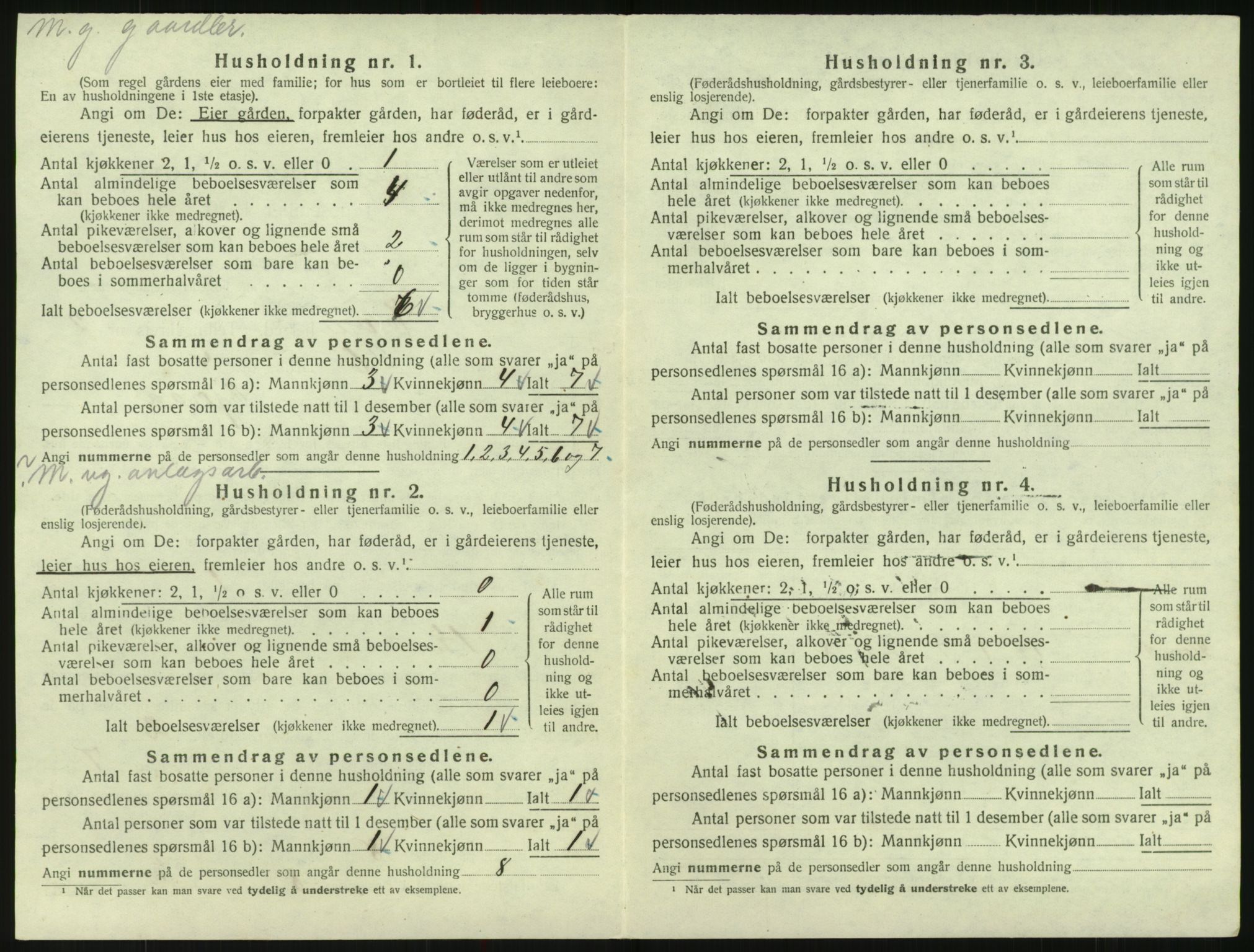 SAK, 1920 census for Evje, 1920, p. 101