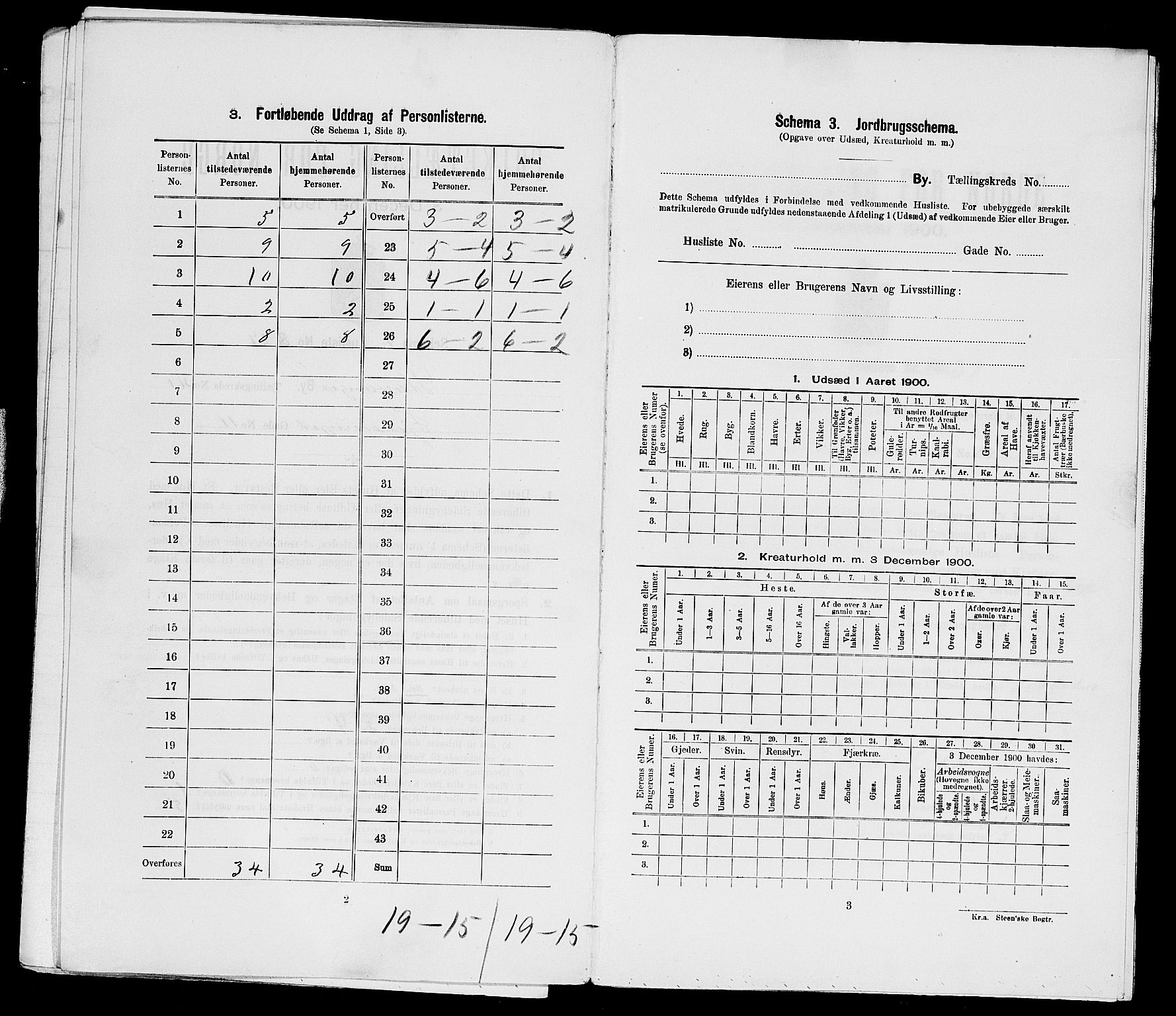 SAST, 1900 census for Stavanger, 1900, p. 14866