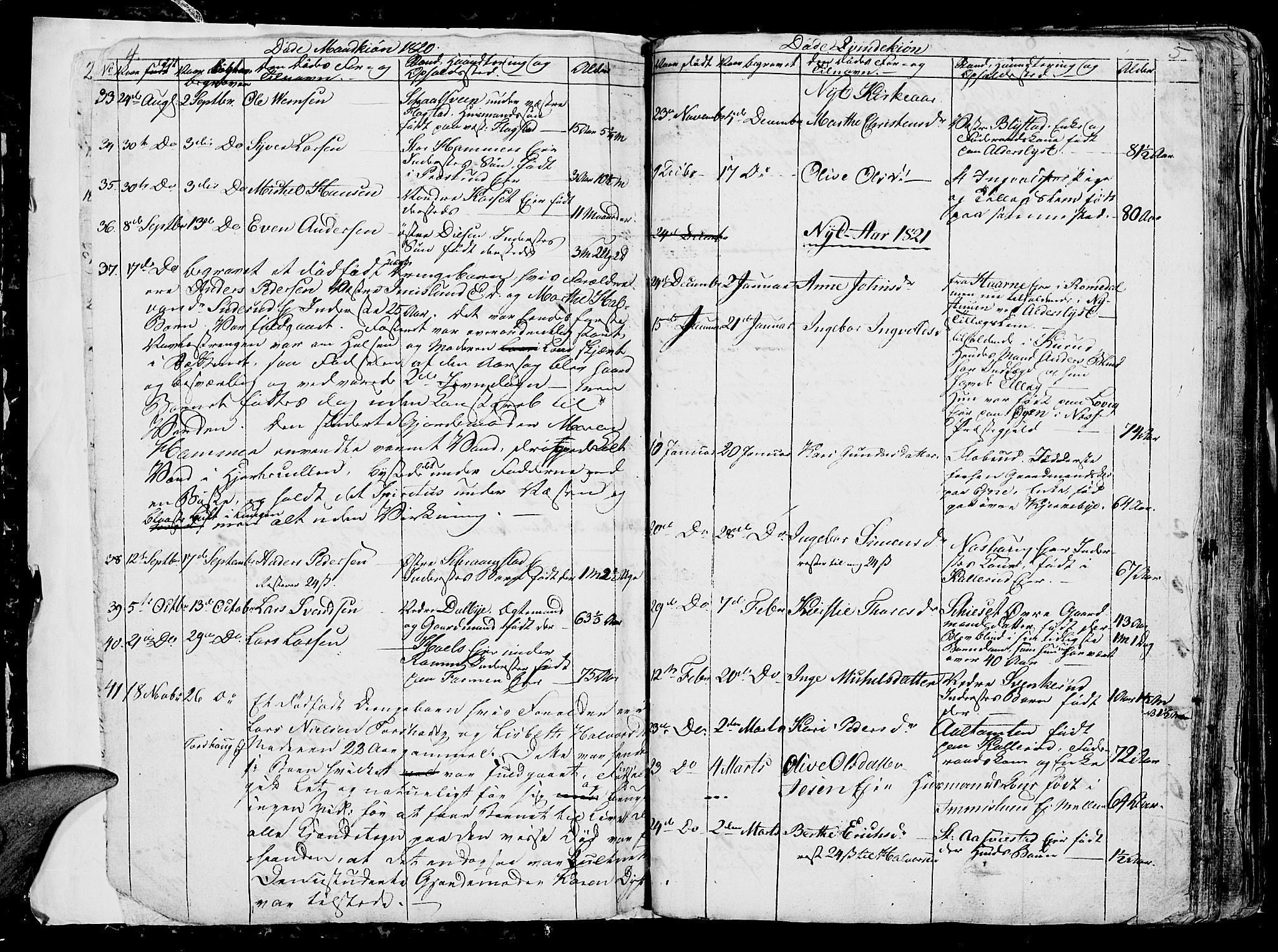 Vang prestekontor, Hedmark, AV/SAH-PREST-008/H/Ha/Hab/L0006: Parish register (copy) no. 6, 1819-1832, p. 4-5