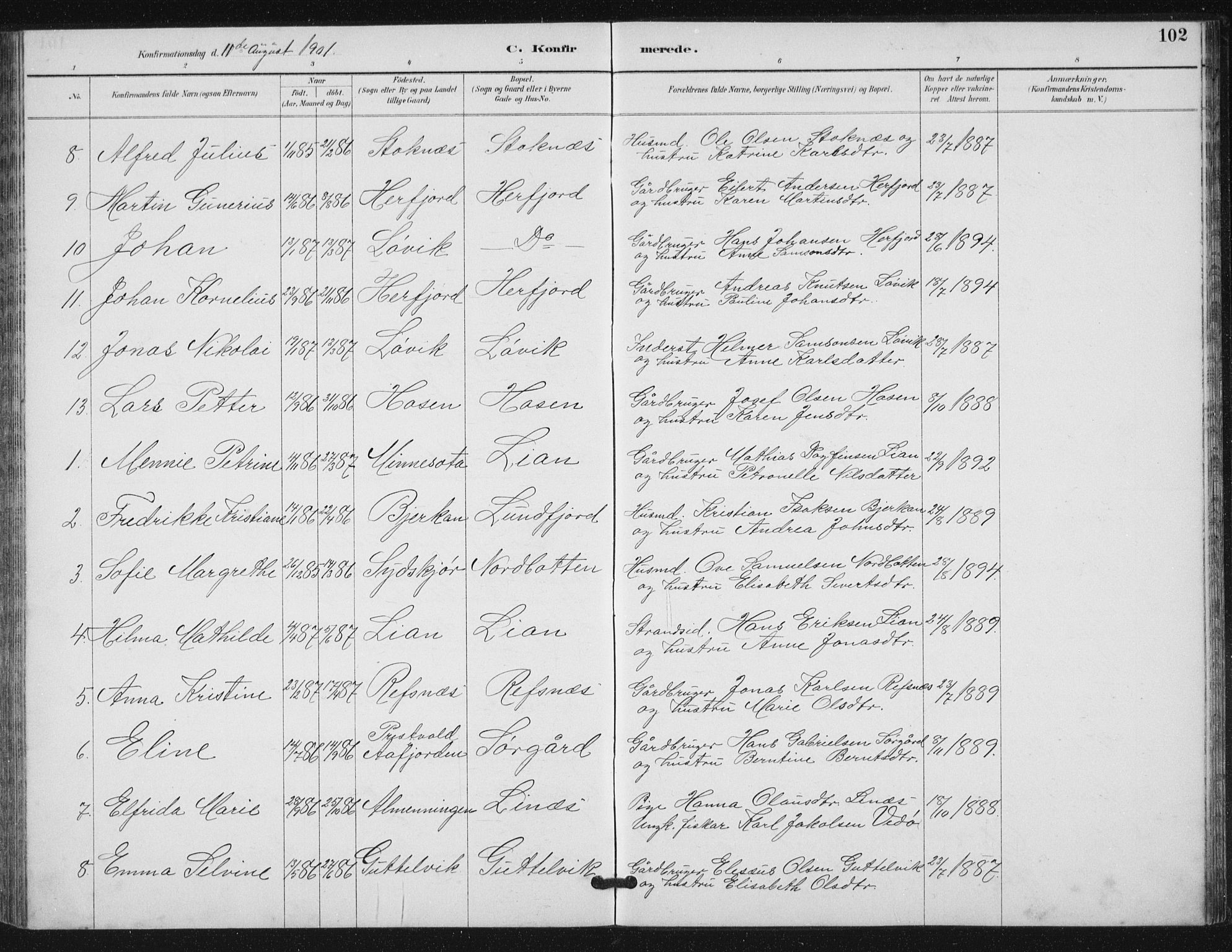 Ministerialprotokoller, klokkerbøker og fødselsregistre - Sør-Trøndelag, AV/SAT-A-1456/656/L0698: Parish register (copy) no. 656C04, 1890-1904, p. 102