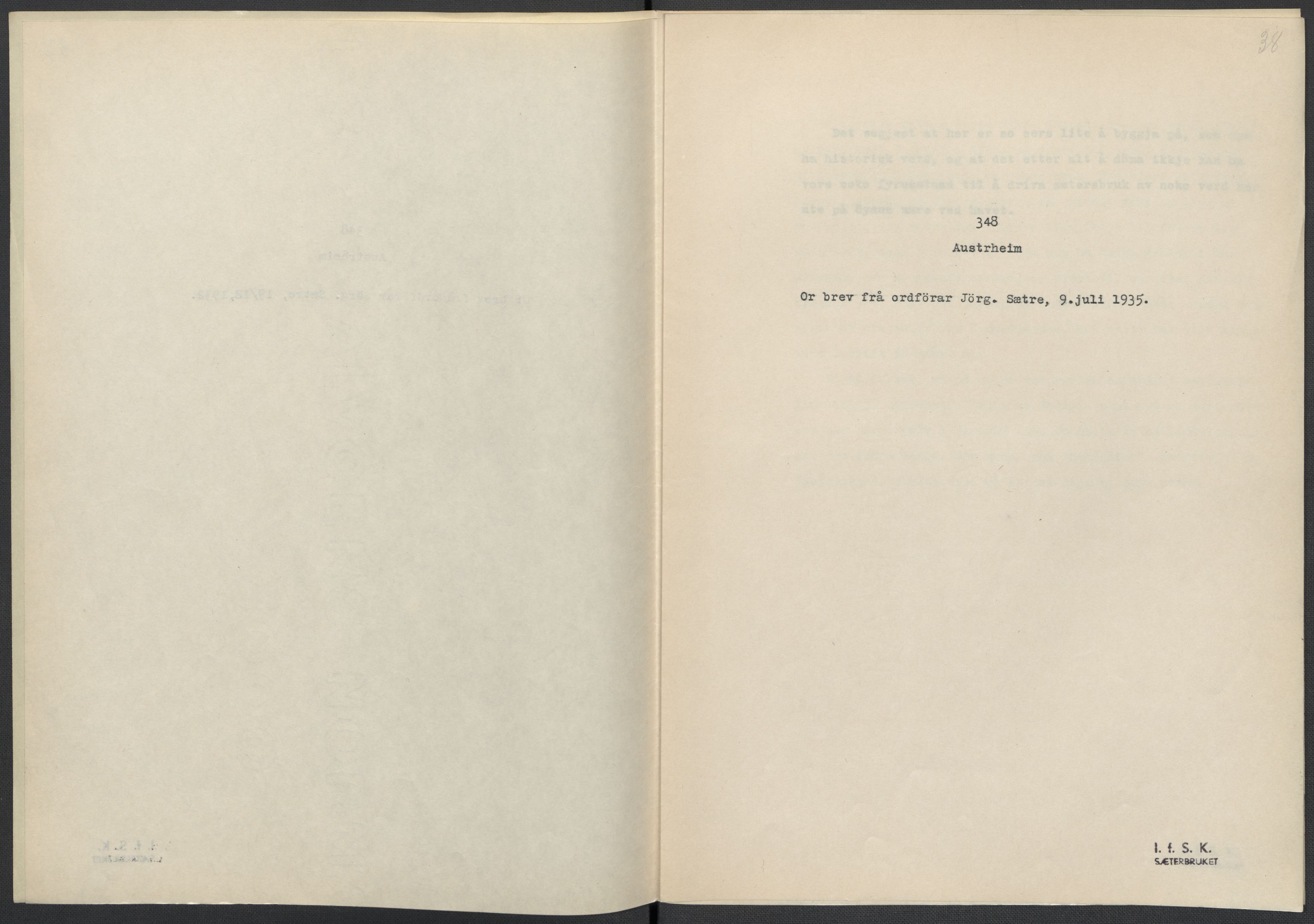 Instituttet for sammenlignende kulturforskning, AV/RA-PA-0424/F/Fc/L0010/0002: Eske B10: / Hordaland (perm XXVI), 1932-1935, p. 38