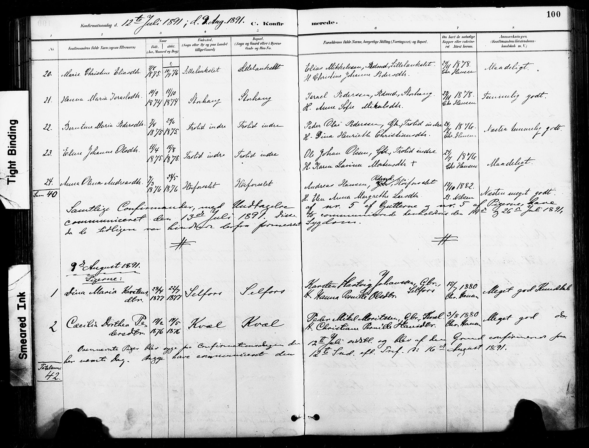 Ministerialprotokoller, klokkerbøker og fødselsregistre - Nordland, AV/SAT-A-1459/846/L0646: Parish register (official) no. 846A04, 1887-1901, p. 100