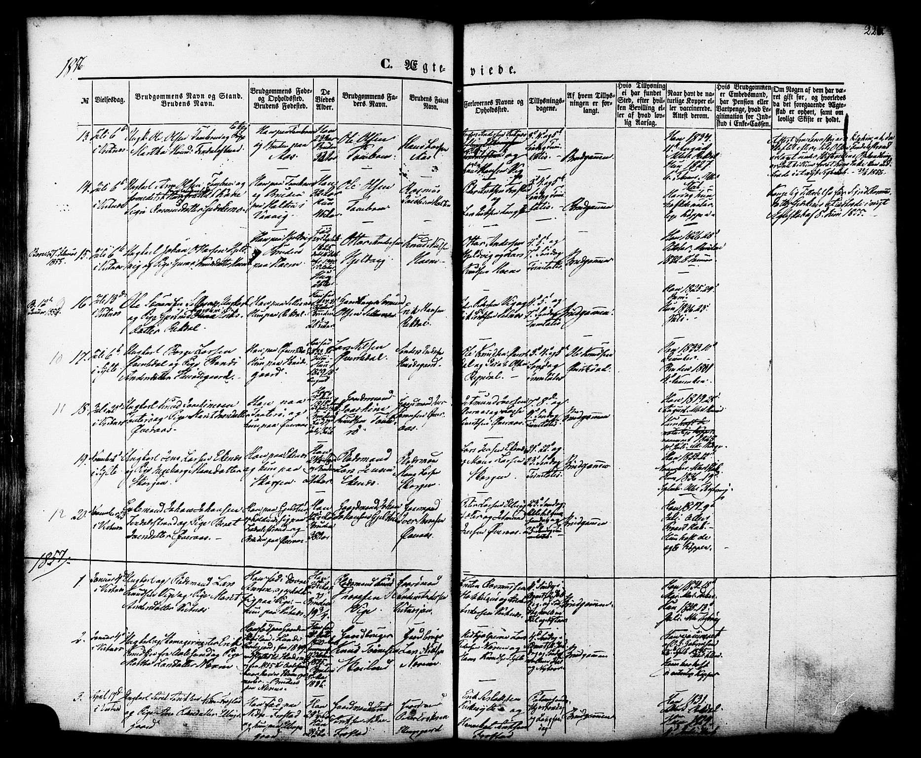 Ministerialprotokoller, klokkerbøker og fødselsregistre - Møre og Romsdal, SAT/A-1454/539/L0529: Parish register (official) no. 539A02, 1848-1872, p. 226
