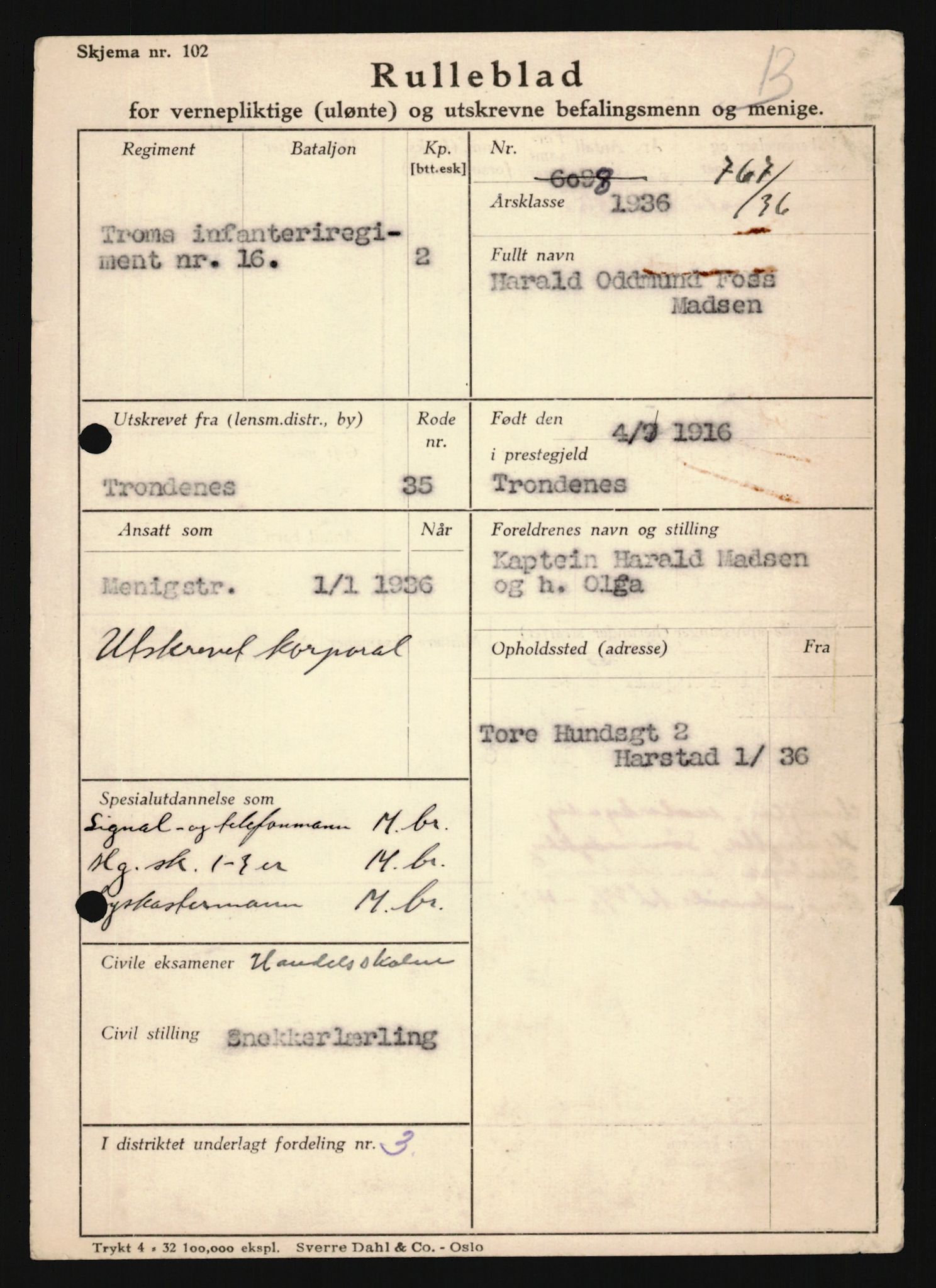 Forsvaret, Troms infanteriregiment nr. 16, AV/RA-RAFA-3146/P/Pa/L0020: Rulleblad for regimentets menige mannskaper, årsklasse 1936, 1936, p. 843