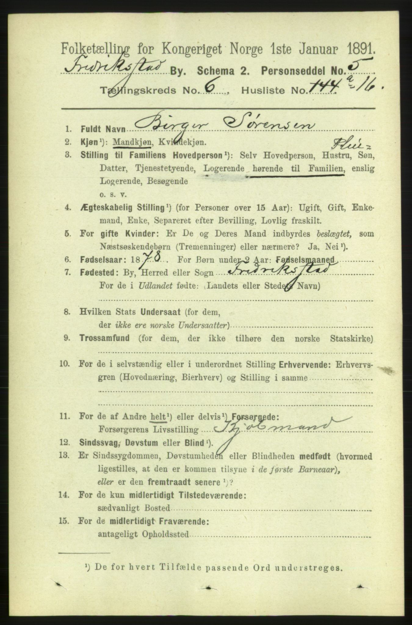 RA, 1891 census for 0103 Fredrikstad, 1891, p. 7799