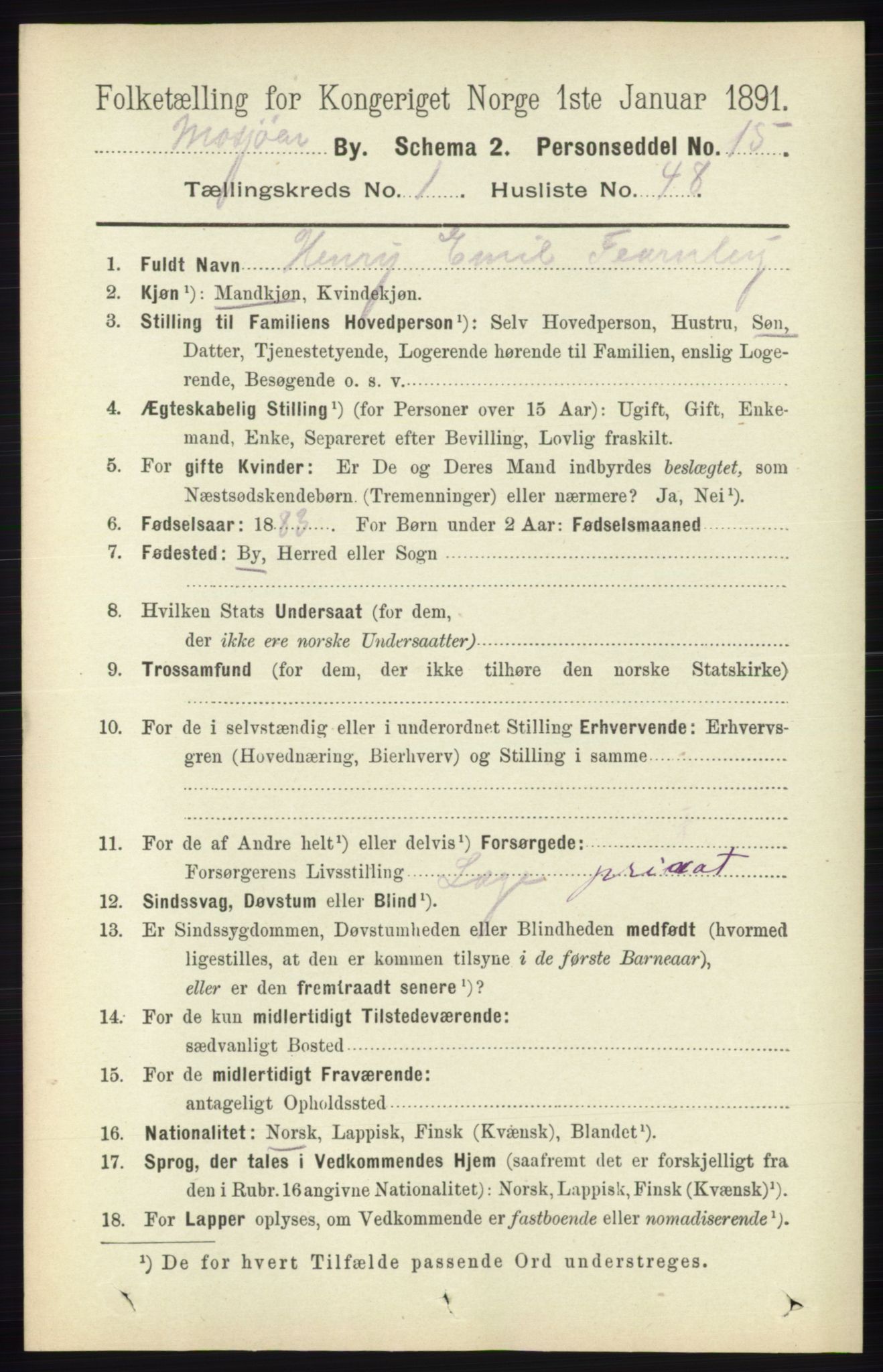 RA, 1891 census for 1802 Mosjøen, 1891, p. 441