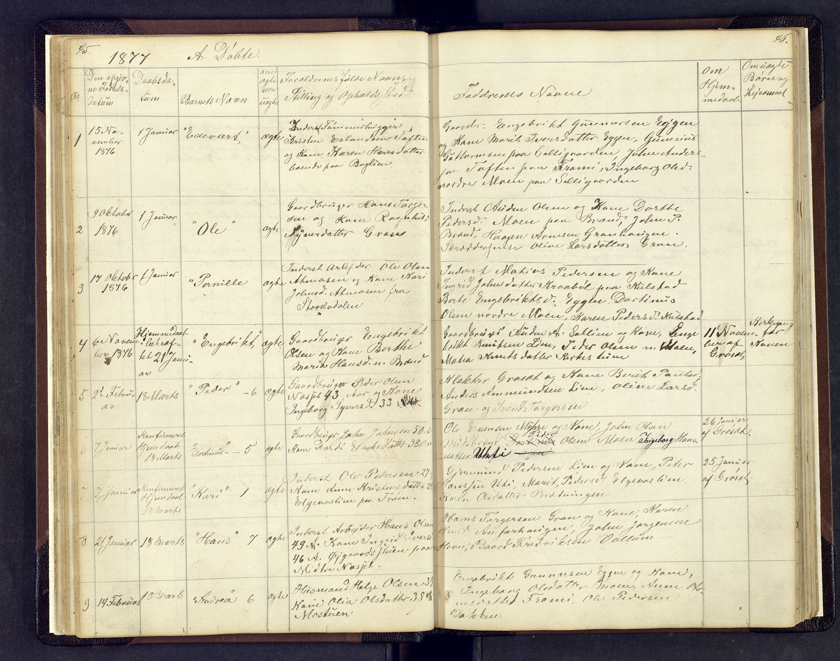 Sollia prestekontor, SAH/PREST-050/H/Ha/Hab/L0001: Parish register (copy) no. 1, 1862-1879, p. 45-46