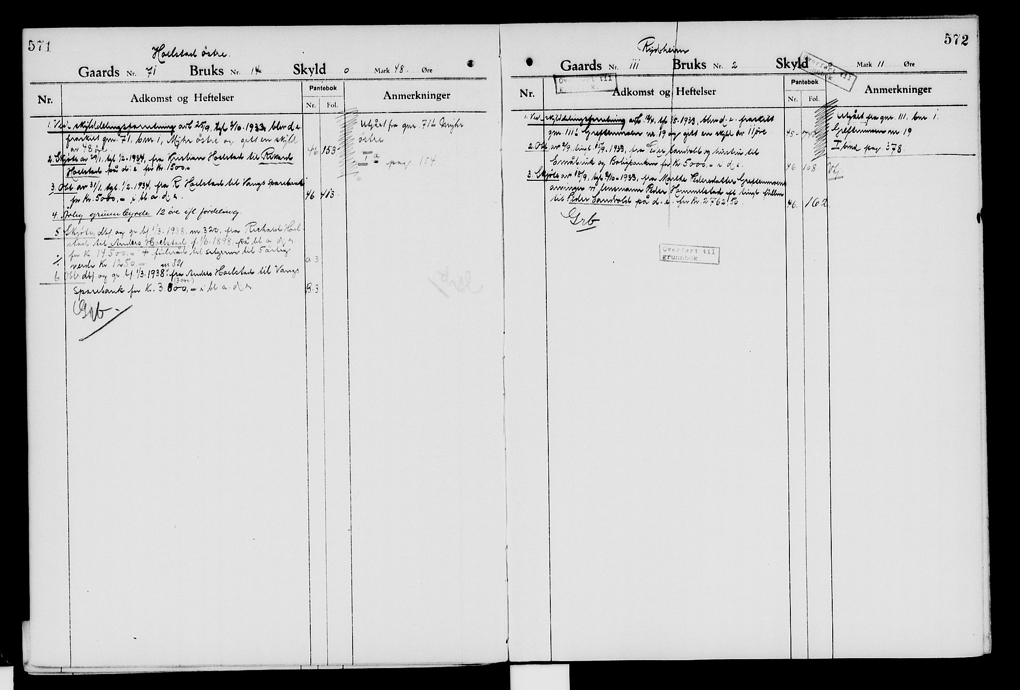 Nord-Hedmark sorenskriveri, SAH/TING-012/H/Ha/Had/Hade/L0007: Mortgage register no. 4.7, 1924-1940, p. 571-572