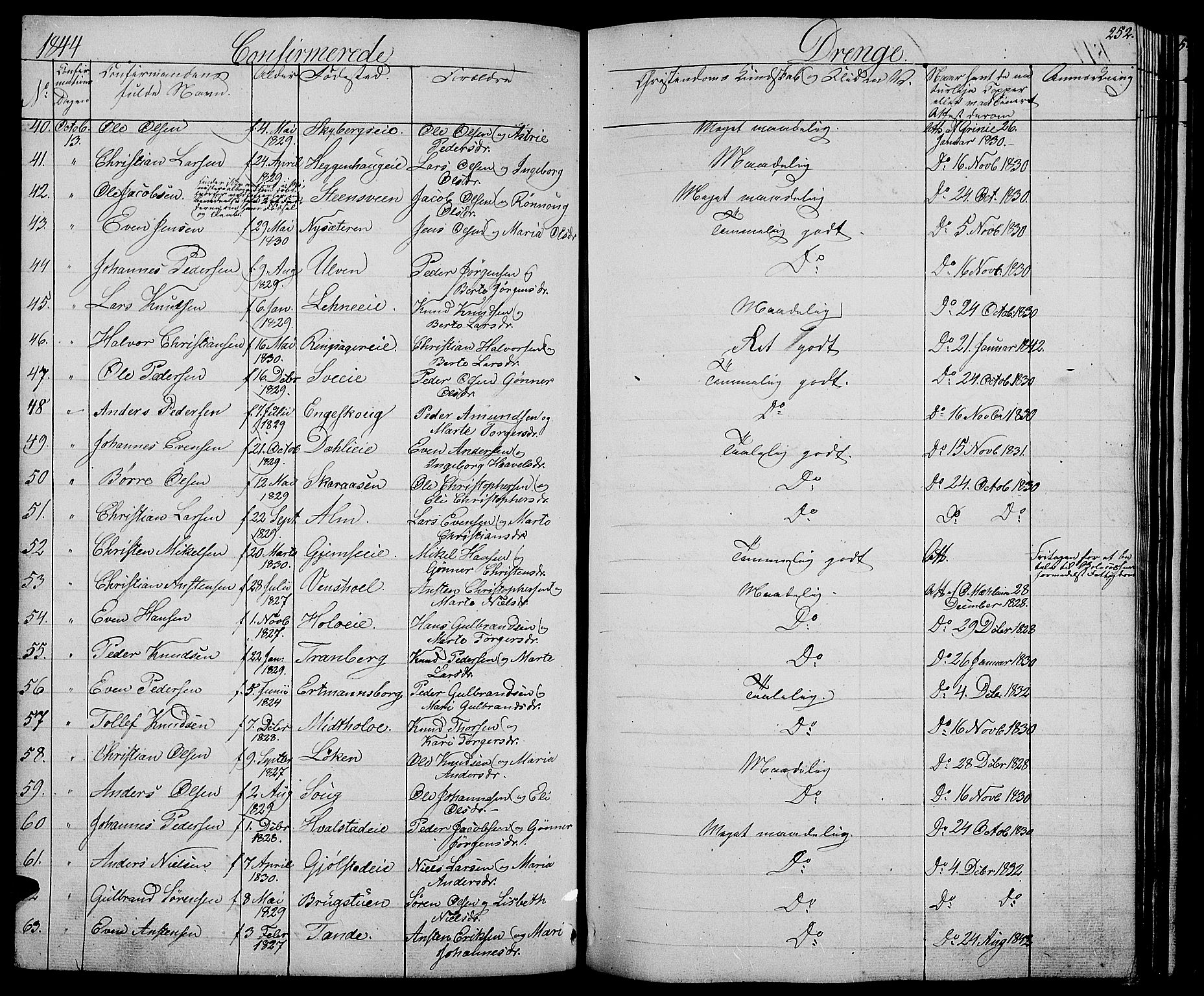 Ringsaker prestekontor, AV/SAH-PREST-014/L/La/L0005: Parish register (copy) no. 5, 1839-1850, p. 252