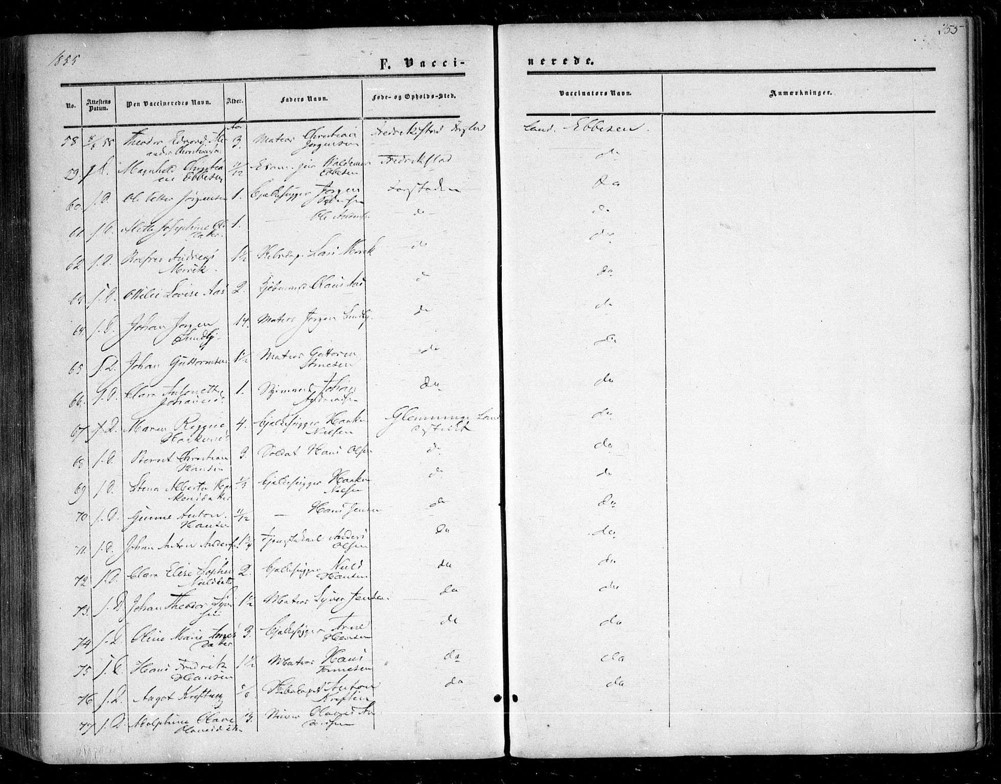 Glemmen prestekontor Kirkebøker, AV/SAO-A-10908/F/Fa/L0007: Parish register (official) no. 7, 1853-1862, p. 255