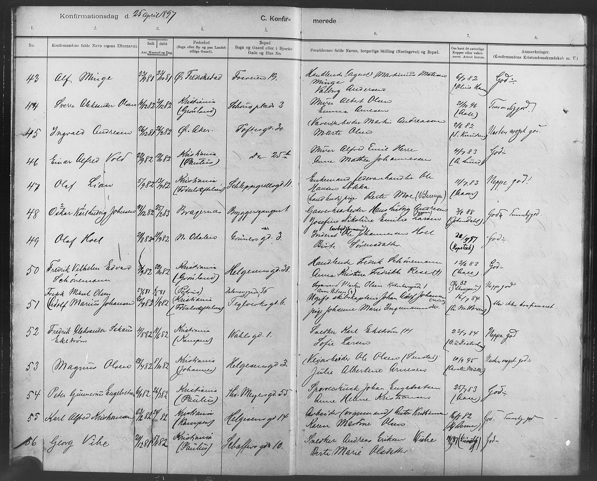 Paulus prestekontor Kirkebøker, AV/SAO-A-10871/F/Fa/L0007: Parish register (official) no. 7, 1897-1915