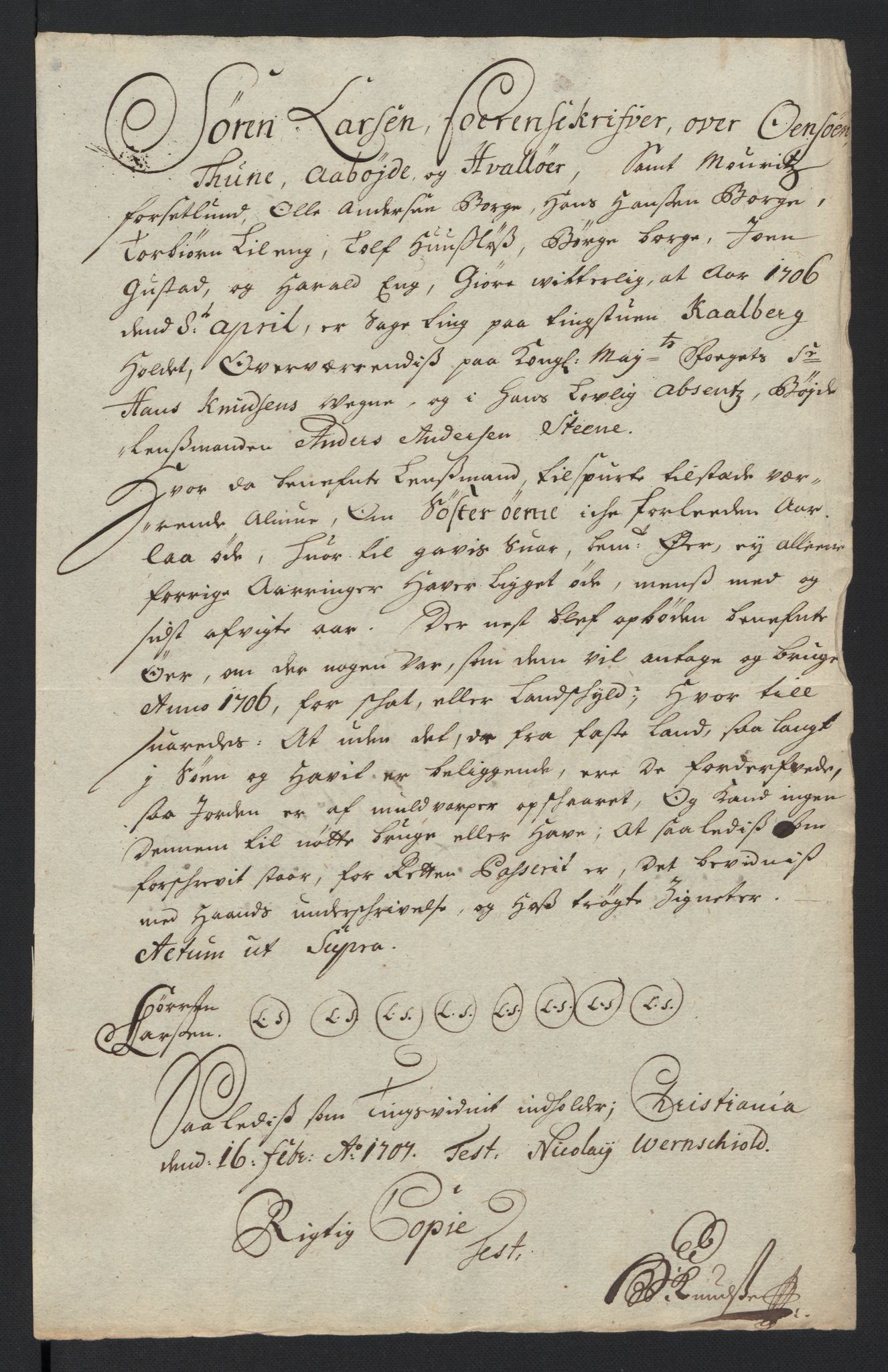 Rentekammeret inntil 1814, Reviderte regnskaper, Fogderegnskap, AV/RA-EA-4092/R04/L0133: Fogderegnskap Moss, Onsøy, Tune, Veme og Åbygge, 1705-1706, p. 214