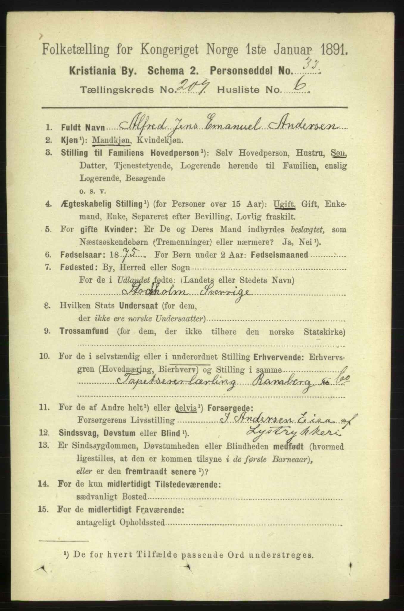 RA, 1891 census for 0301 Kristiania, 1891, p. 125202