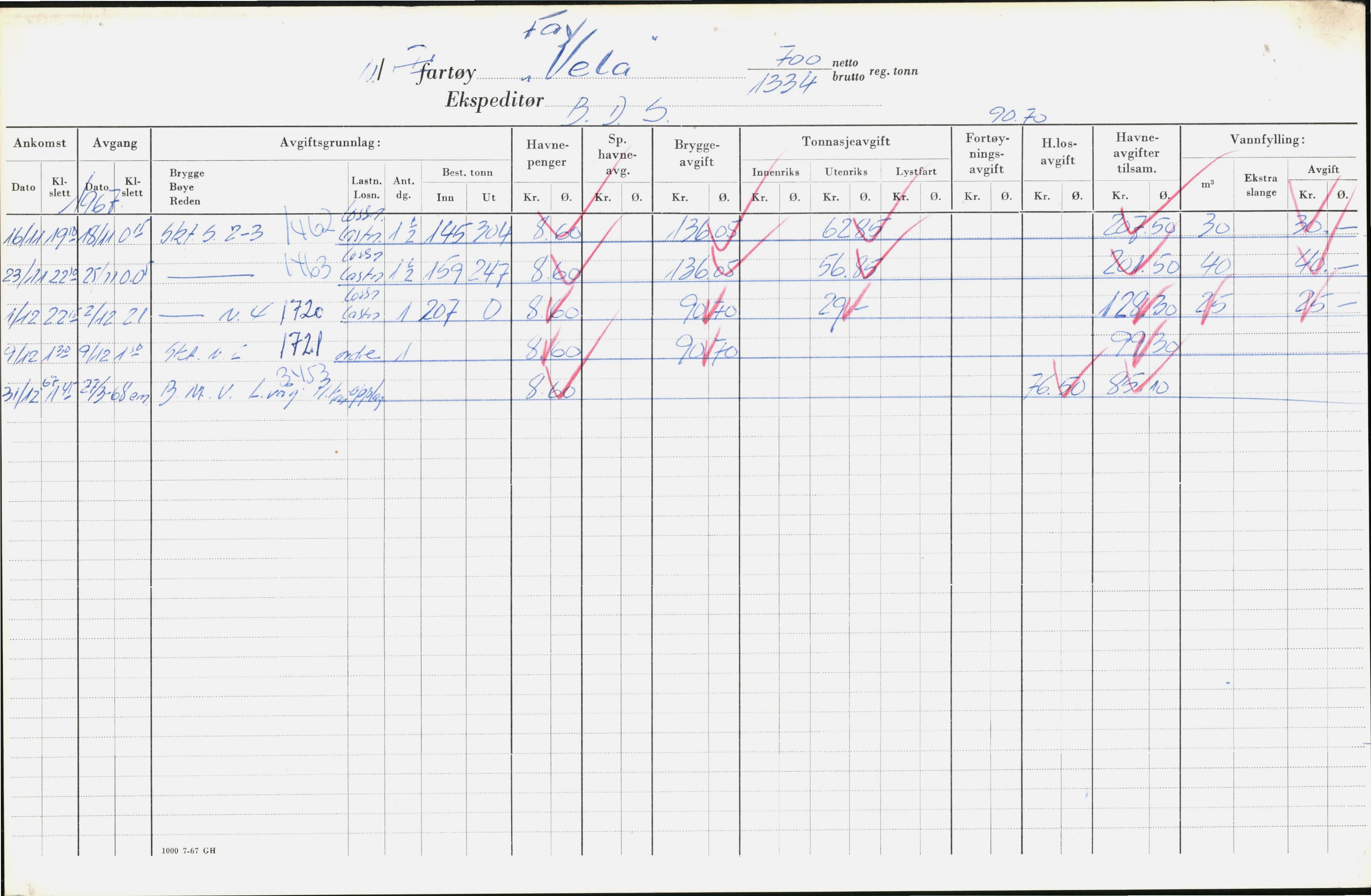 Bergen kommune. Havnekontor/havnefogd, BBA/A-0742/H/Ha/Hac/L0016: Skipsregister Faxen-Fjellgard, 1941-1975