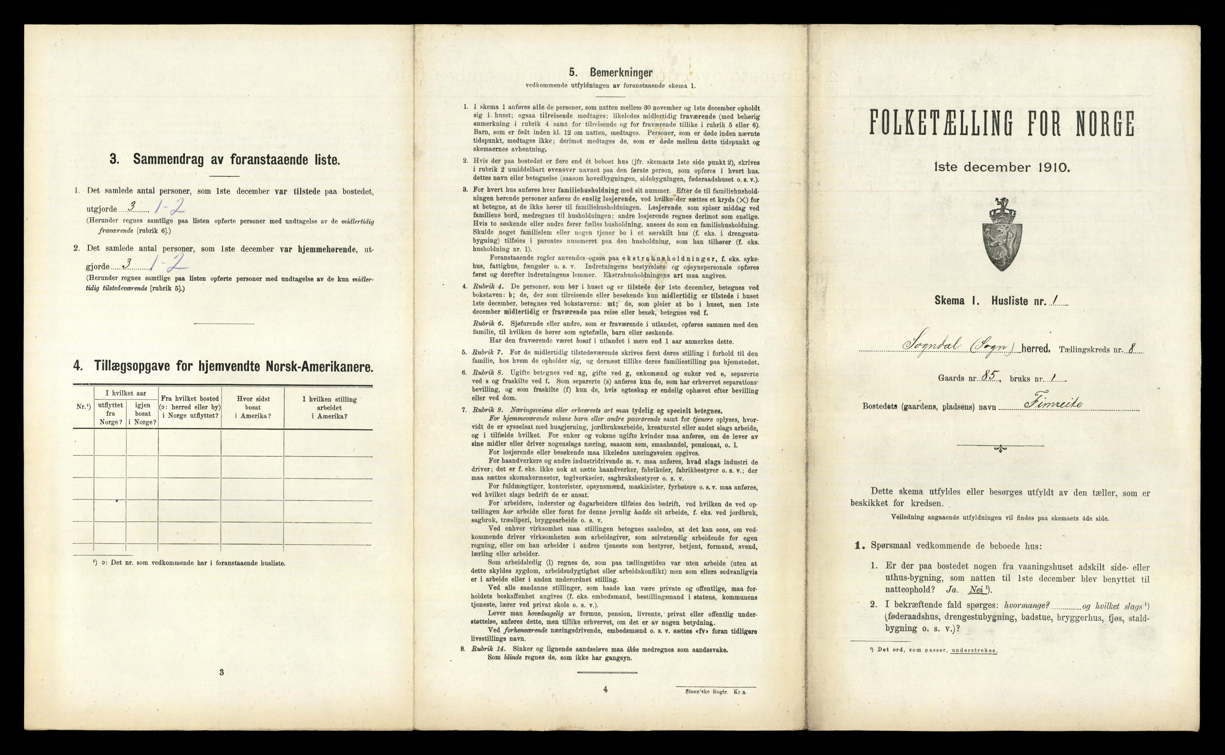 RA, 1910 census for Sogndal, 1910, p. 792