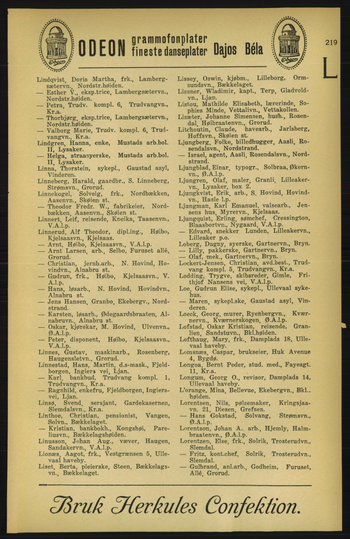 Aker adressebok/adressekalender, PUBL/001/A/003: Akers adressekalender, 1924-1925, p. 219
