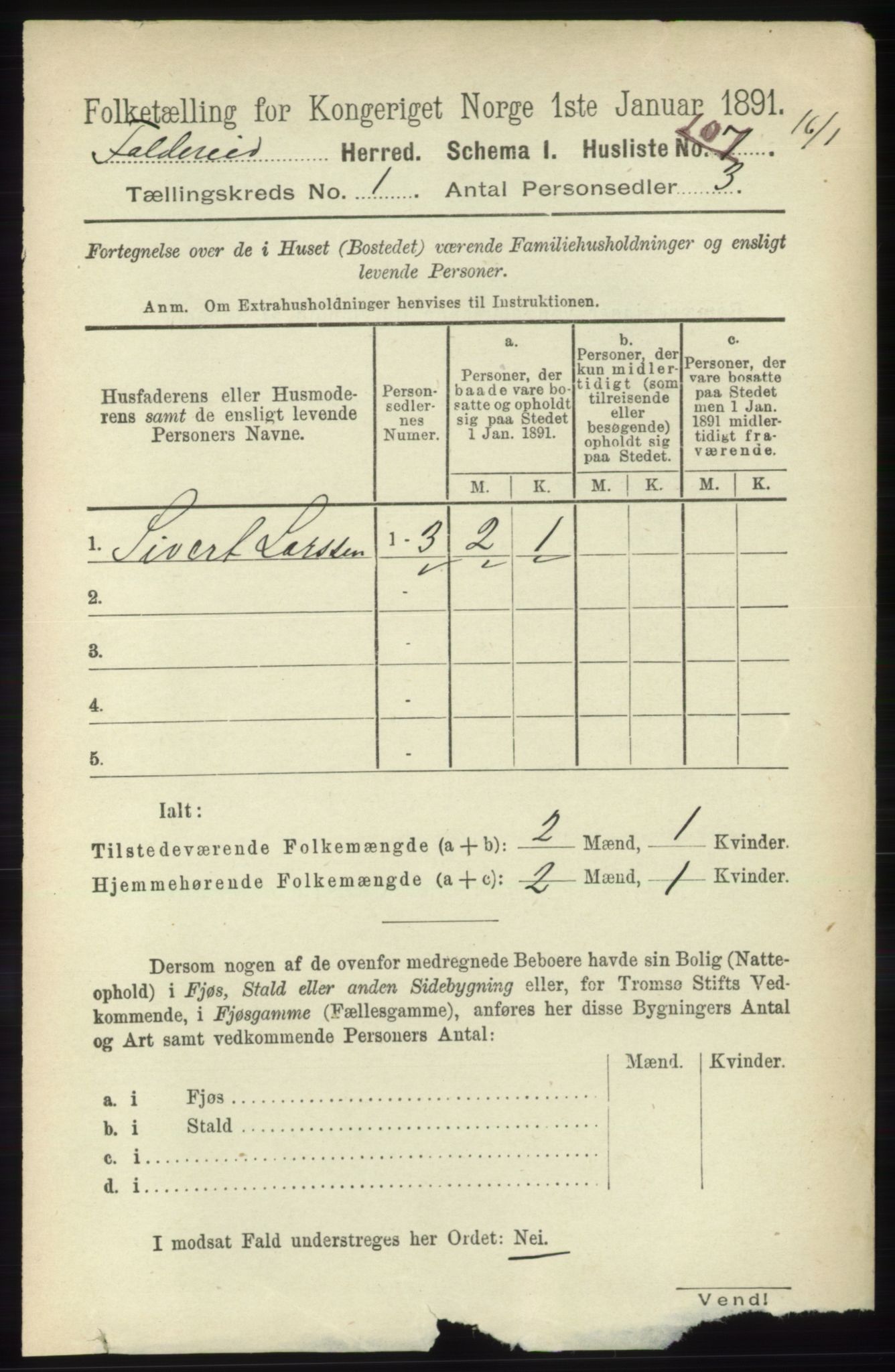 RA, 1891 census for 1753 Foldereid, 1891, p. 119