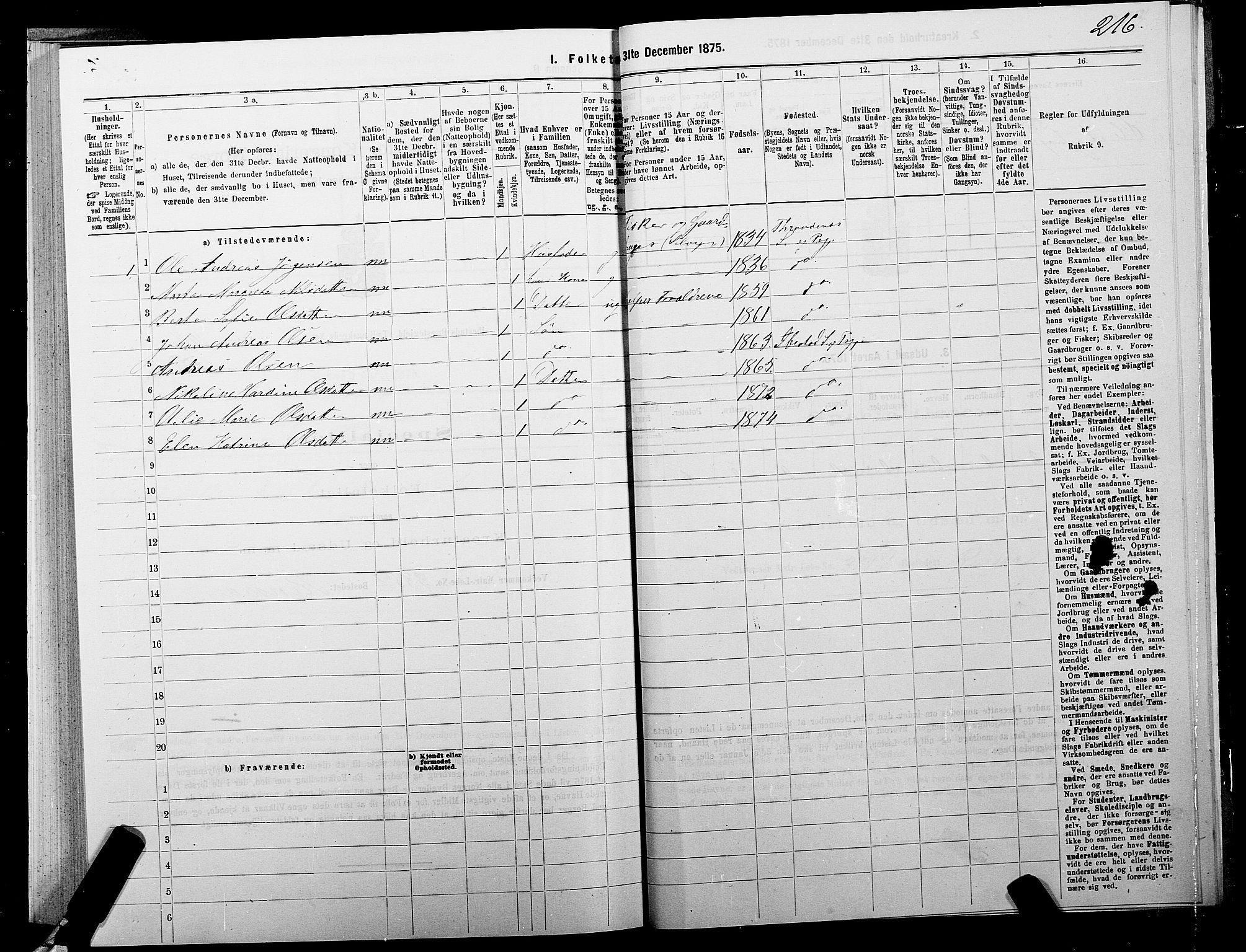 SATØ, 1875 census for 1917P Ibestad, 1875, p. 5216