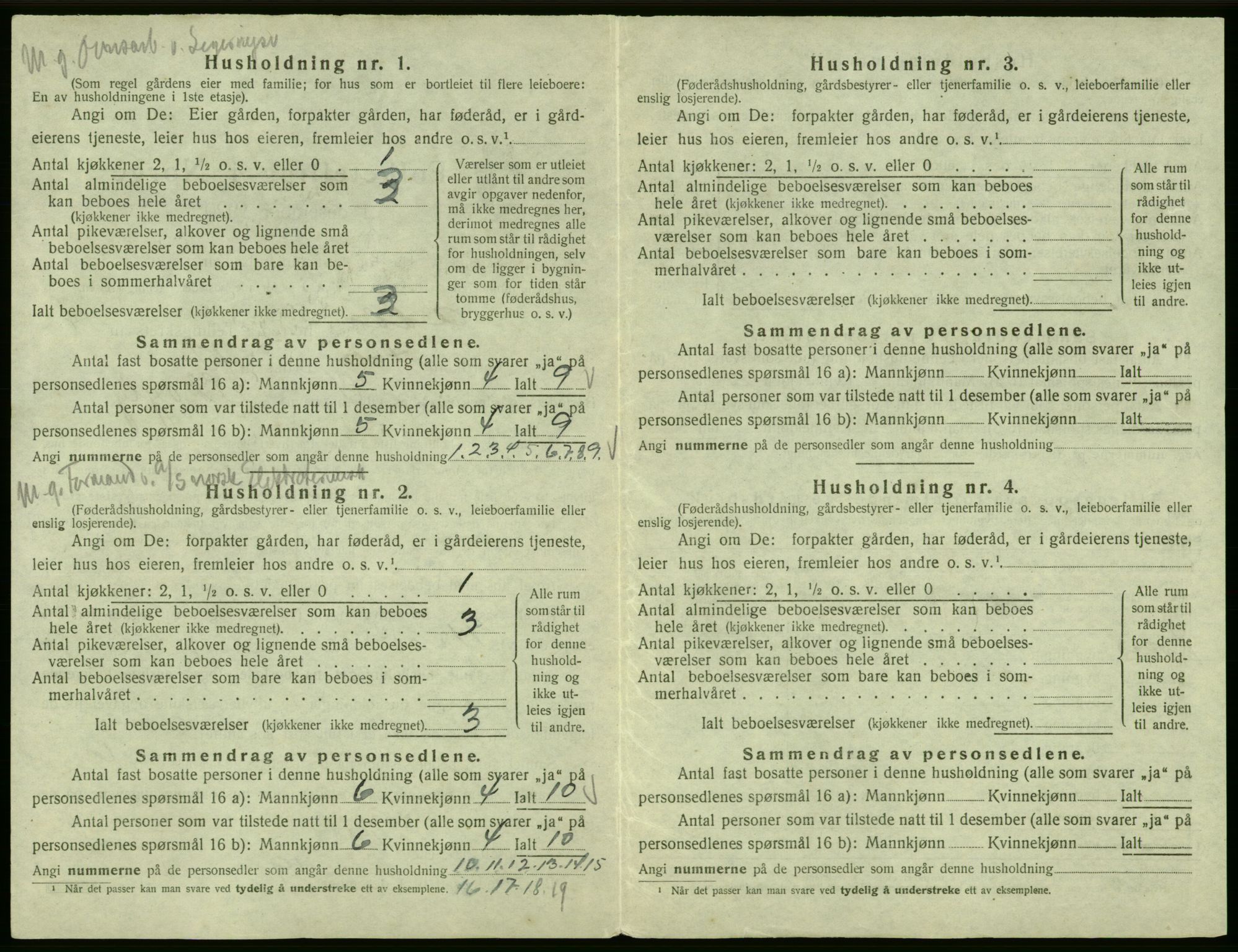 SAB, 1920 census for Odda, 1920, p. 1255