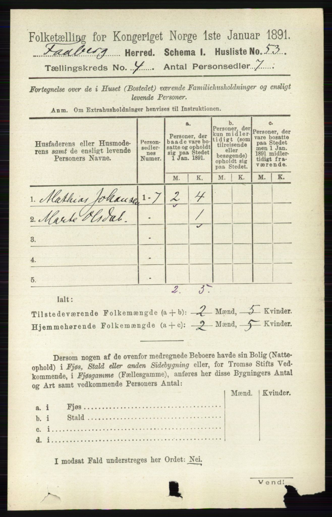 RA, 1891 census for 0524 Fåberg, 1891, p. 1218