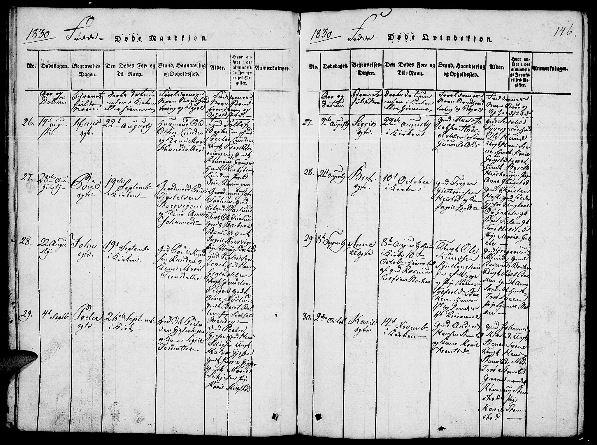 Lom prestekontor, SAH/PREST-070/L/L0001: Parish register (copy) no. 1, 1815-1836, p. 146