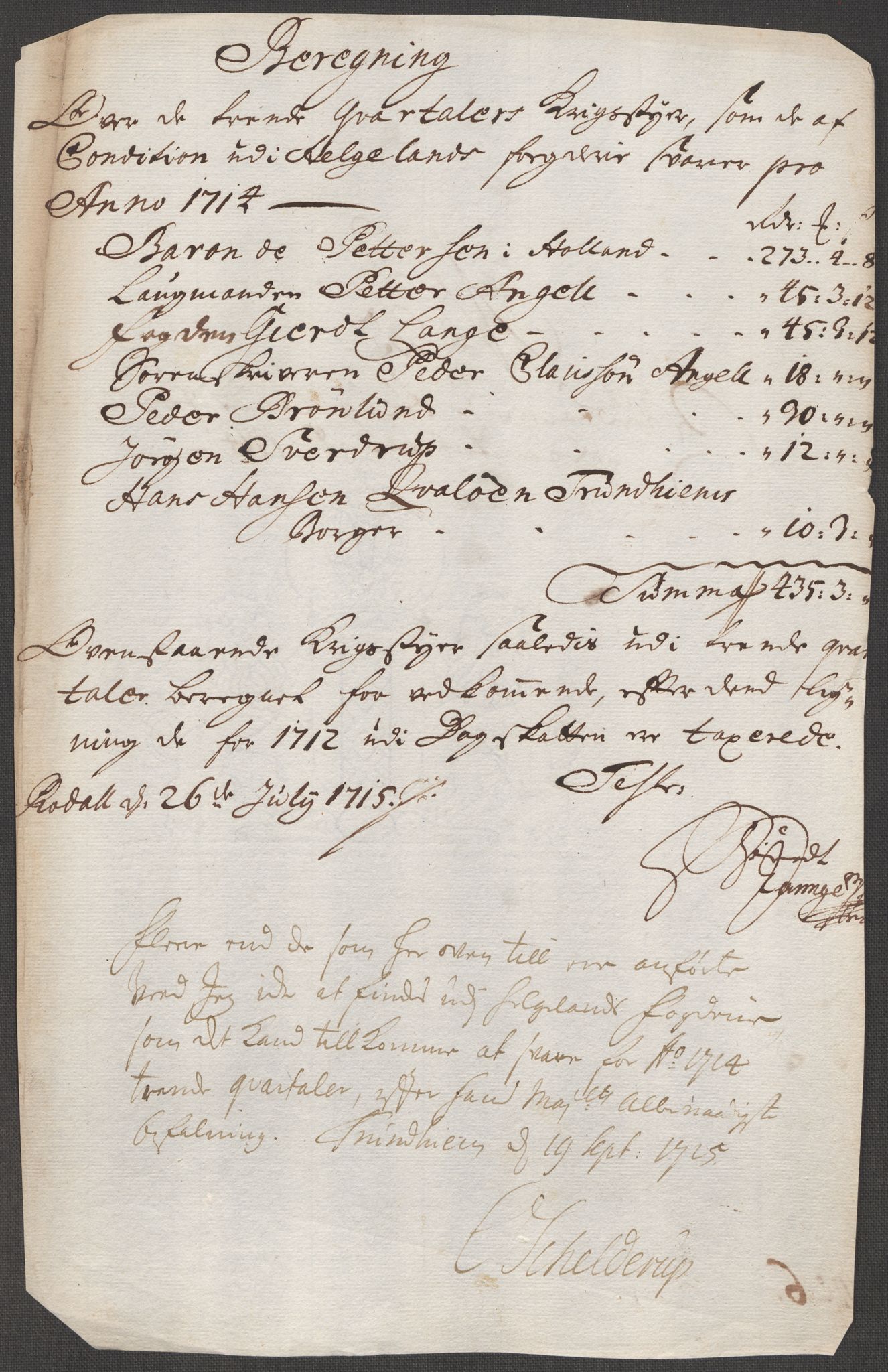 Rentekammeret inntil 1814, Reviderte regnskaper, Fogderegnskap, RA/EA-4092/R65/L4513: Fogderegnskap Helgeland, 1714-1715, p. 165