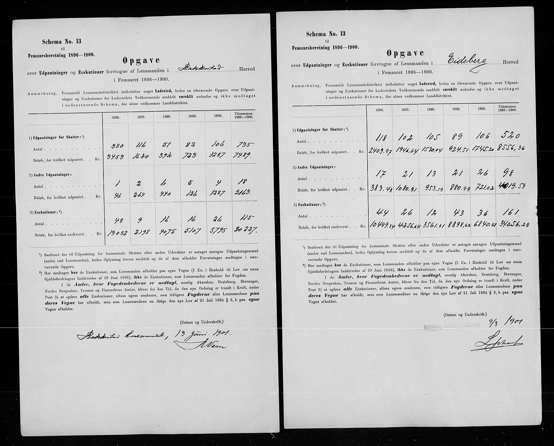 Statistisk sentralbyrå, Næringsøkonomiske emner, Generelt - Amtmennenes femårsberetninger, RA/S-2233/F/Fa/L0095: --, 1896-1900, p. 4