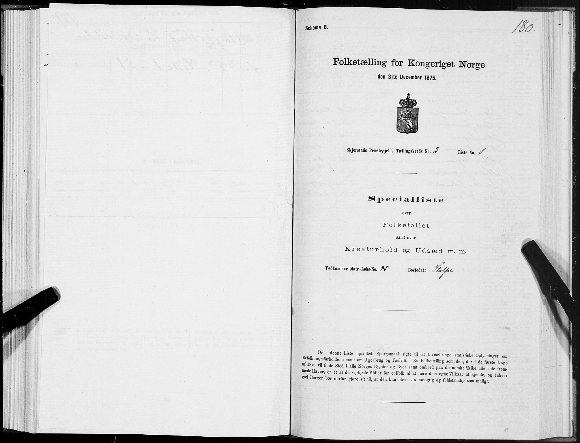 SAT, 1875 census for 1842P Skjerstad, 1875, p. 1180