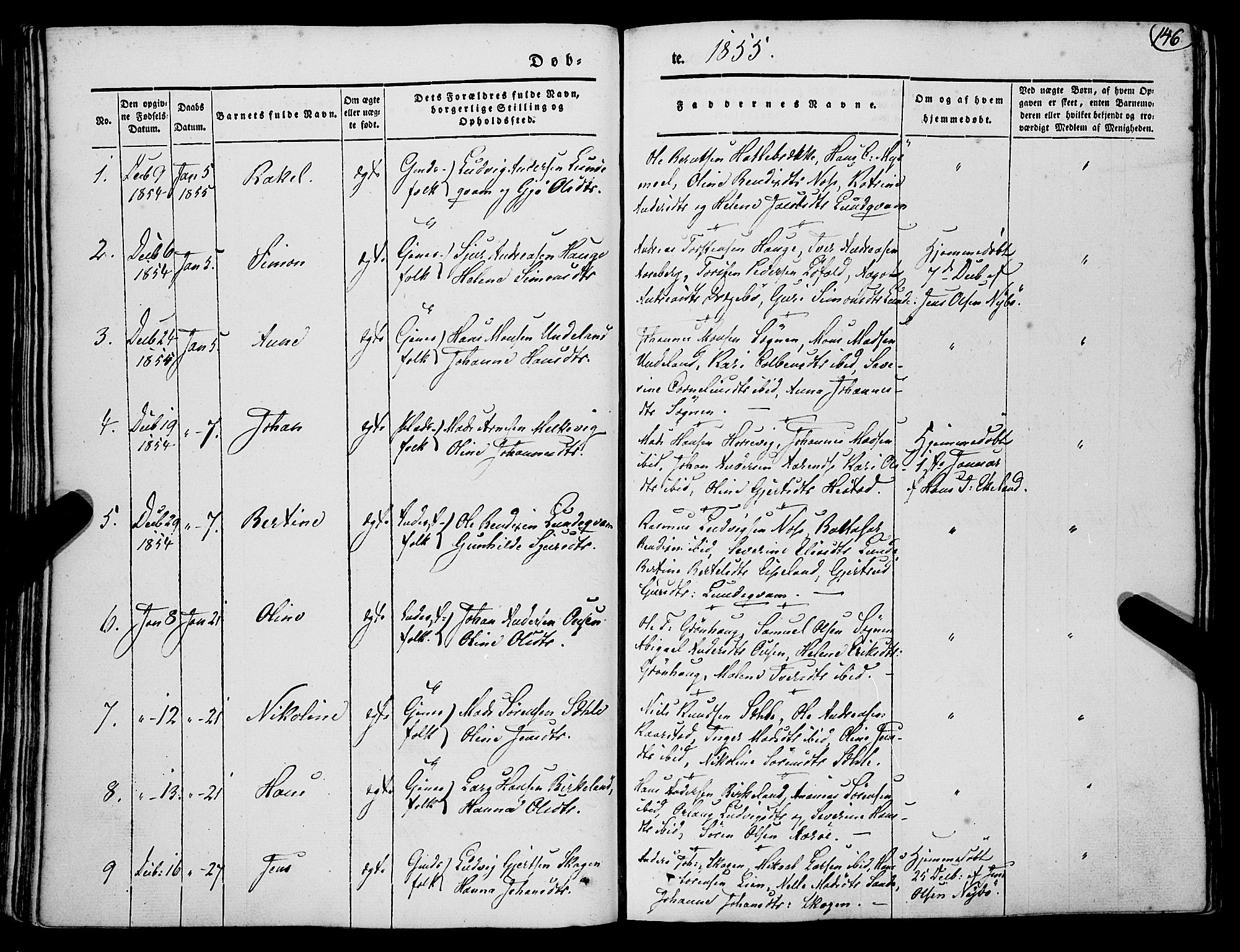 Gaular sokneprestembete, AV/SAB-A-80001/H/Haa: Parish register (official) no. A 4I, 1840-1859, p. 146