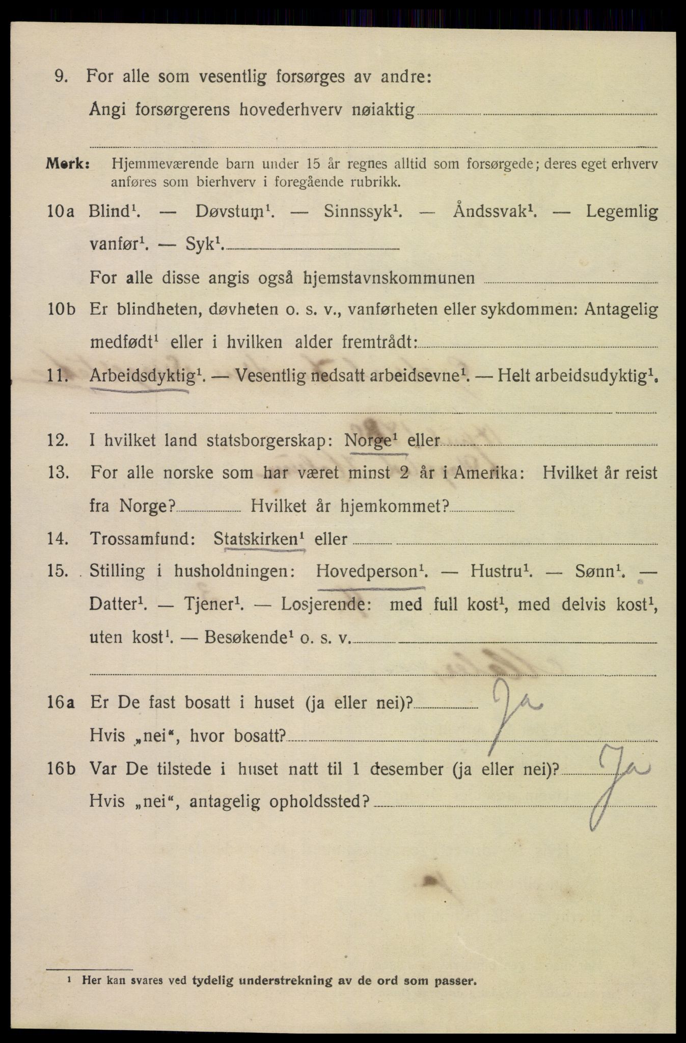 SAK, 1920 census for Mandal, 1920, p. 7254