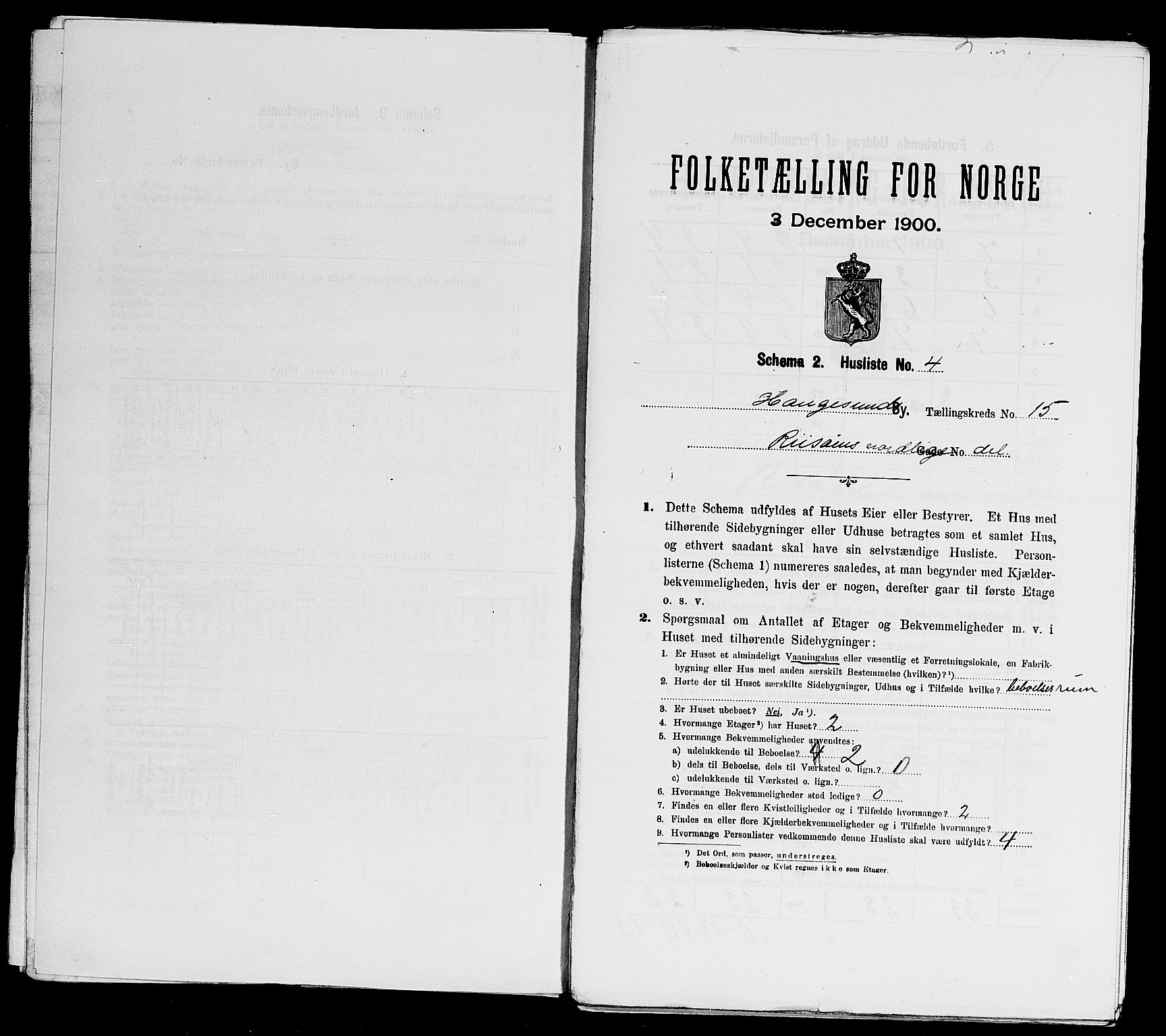 SAST, 1900 census for Haugesund, 1900, p. 2432