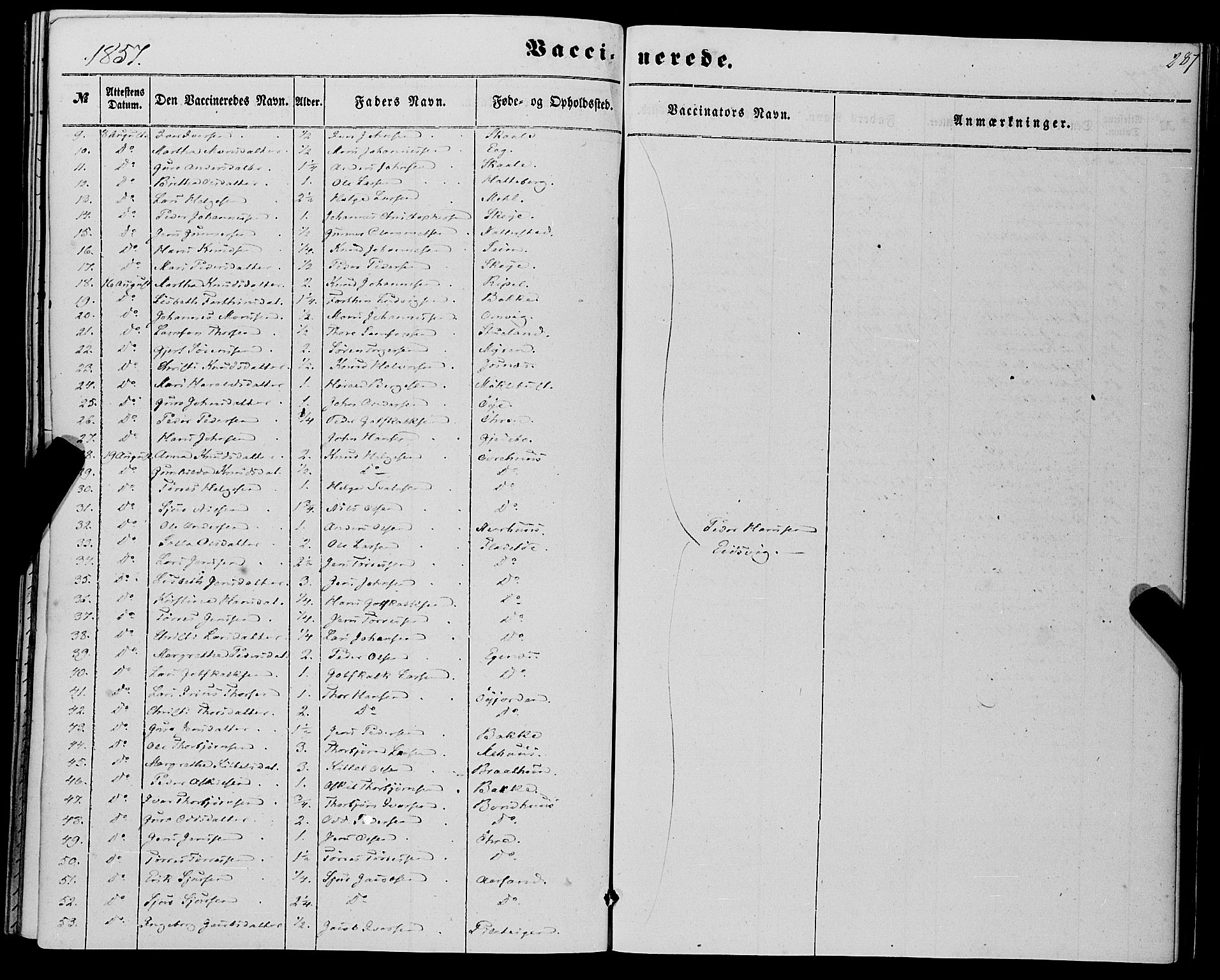 Kvinnherad sokneprestembete, AV/SAB-A-76401/H/Haa: Parish register (official) no. A 8, 1854-1872, p. 287