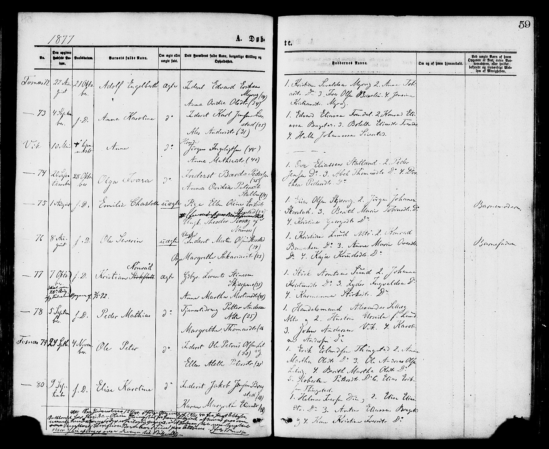 Ministerialprotokoller, klokkerbøker og fødselsregistre - Nord-Trøndelag, AV/SAT-A-1458/773/L0616: Parish register (official) no. 773A07, 1870-1887, p. 59