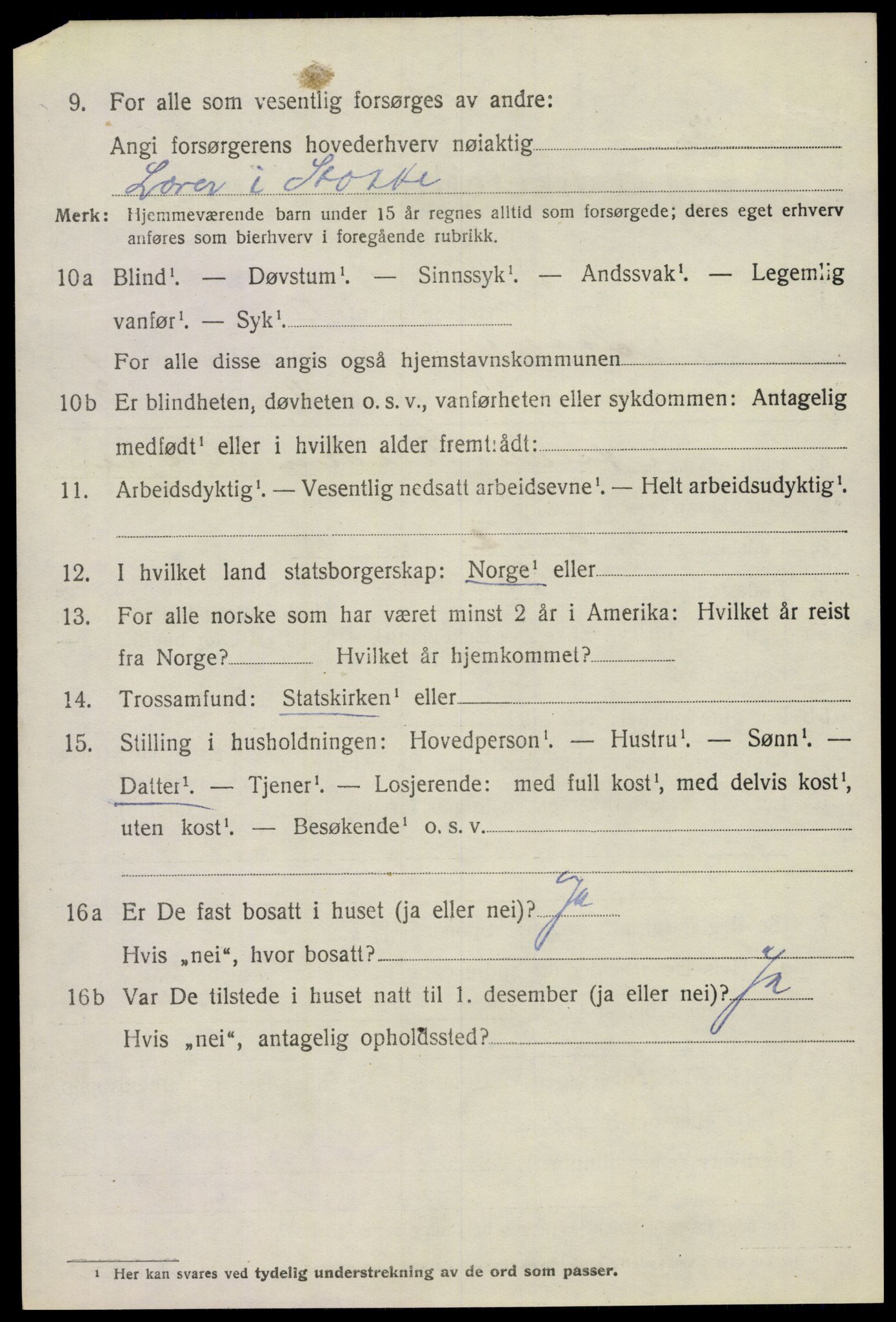 SAKO, 1920 census for Stokke, 1920, p. 2049