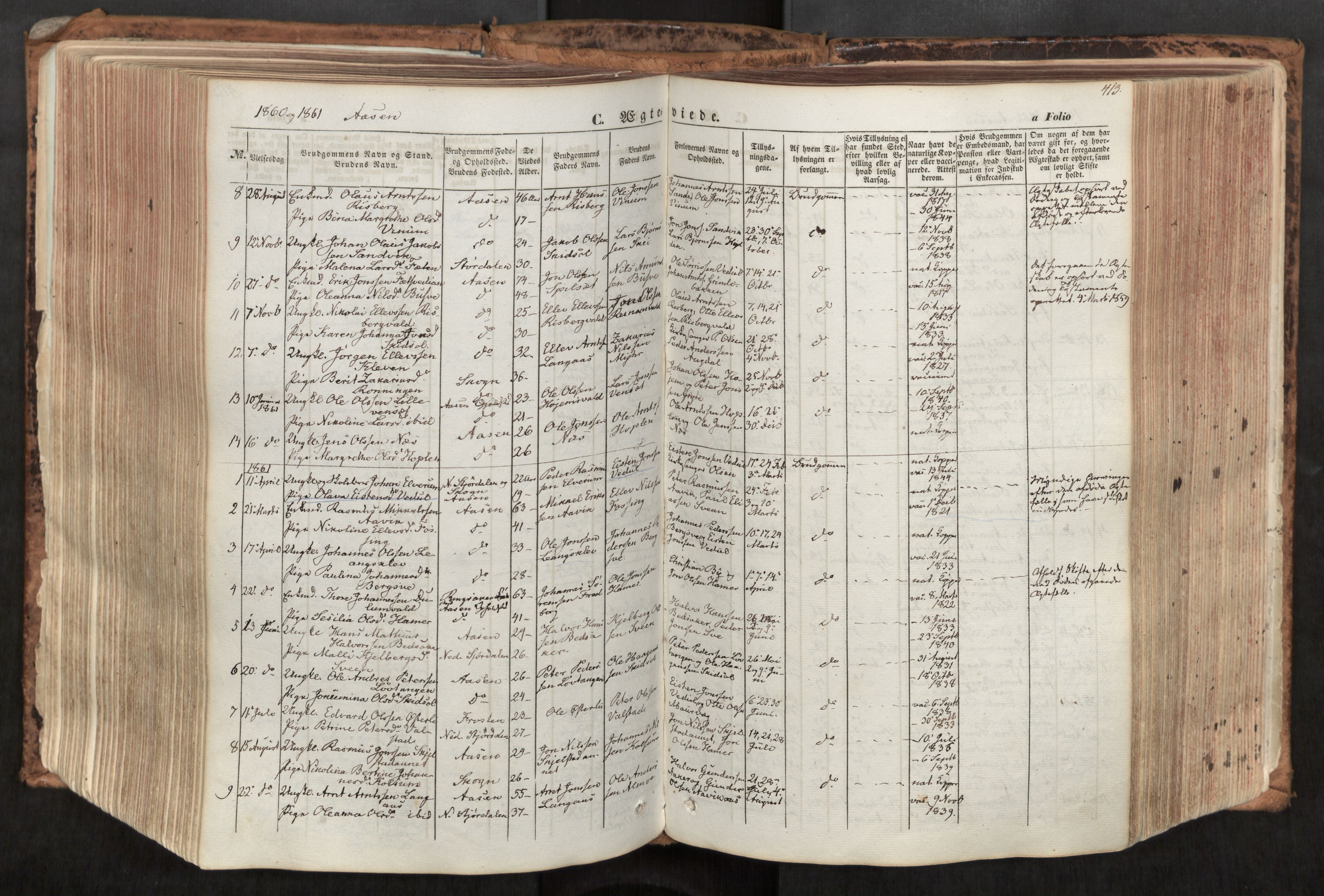 Ministerialprotokoller, klokkerbøker og fødselsregistre - Nord-Trøndelag, AV/SAT-A-1458/713/L0116: Parish register (official) no. 713A07, 1850-1877, p. 413