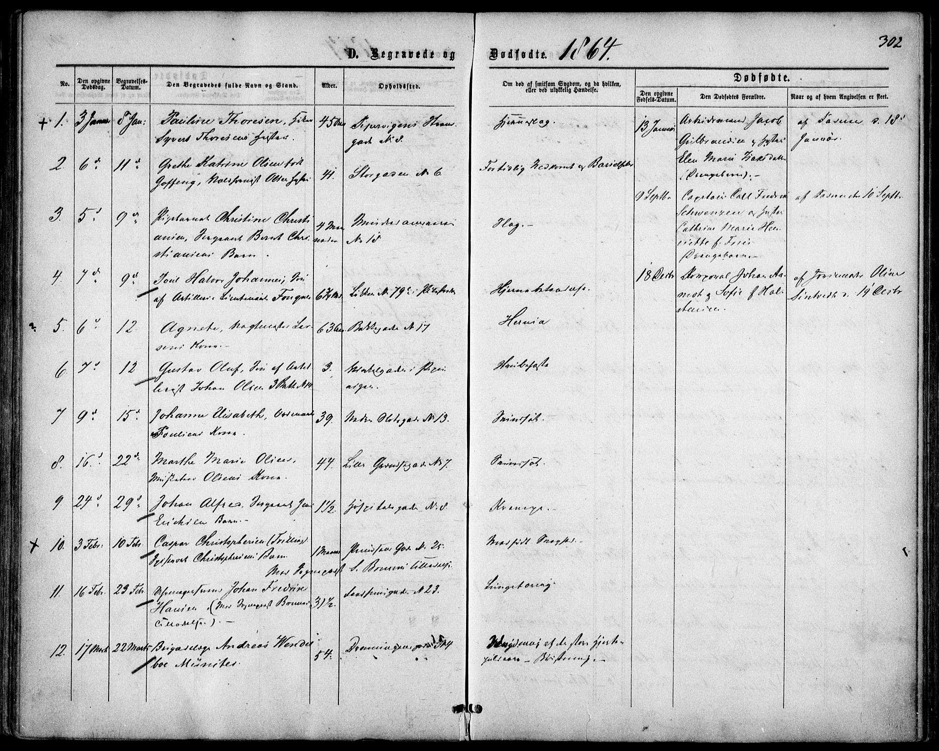 Garnisonsmenigheten Kirkebøker, SAO/A-10846/F/Fa/L0010: Parish register (official) no. 10, 1859-1869, p. 302