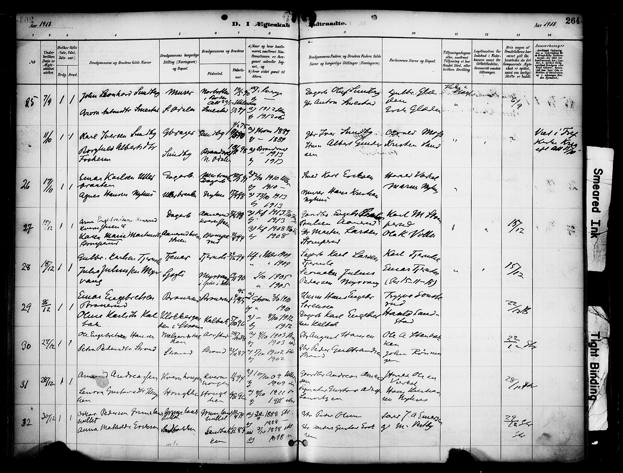 Sør-Odal prestekontor, SAH/PREST-030/H/Ha/Haa/L0007: Parish register (official) no. 7, 1886-1925, p. 264