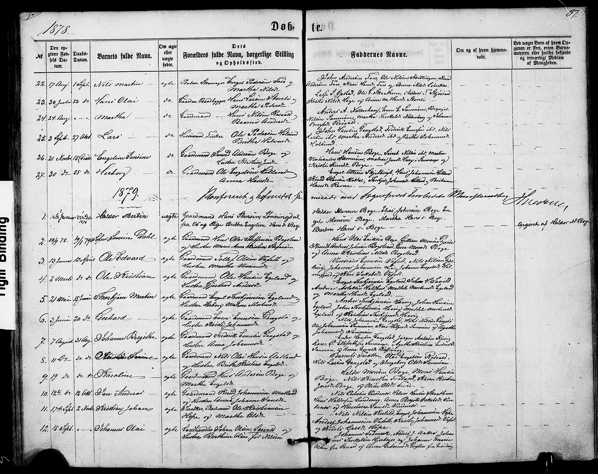 Fusa sokneprestembete, AV/SAB-A-75401/H/Hab: Parish register (copy) no. A 1, 1861-1894, p. 37
