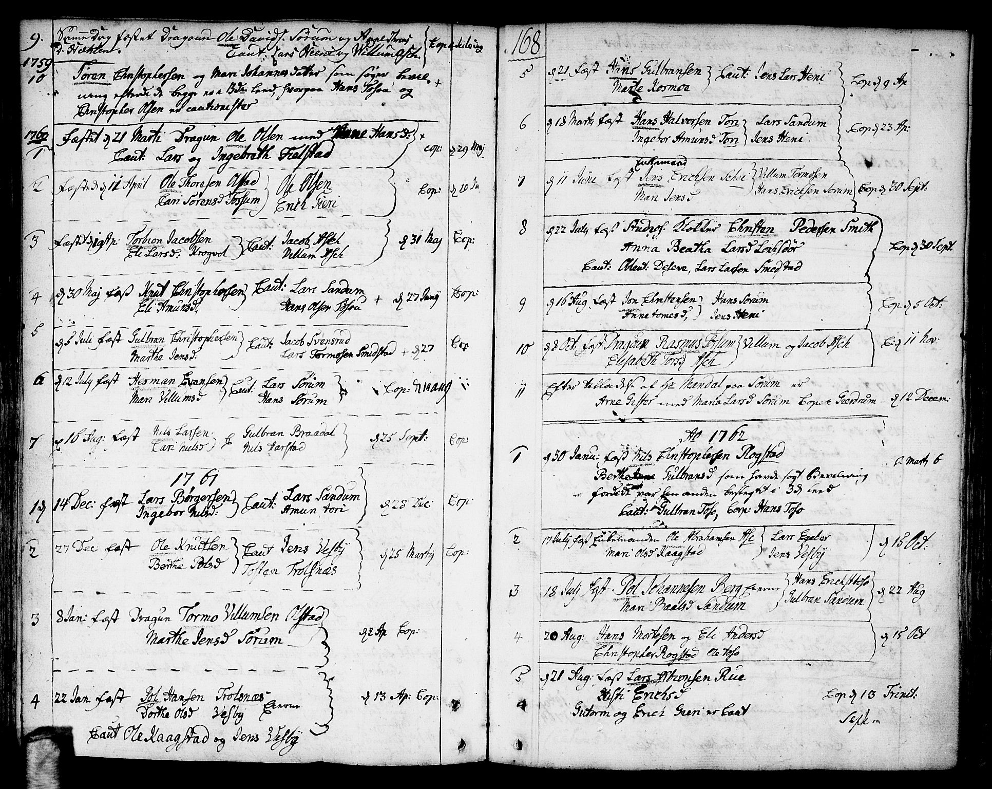 Gjerdrum prestekontor Kirkebøker, AV/SAO-A-10412b/F/Fa/L0002: Parish register (official) no. I 2, 1737-1797, p. 168